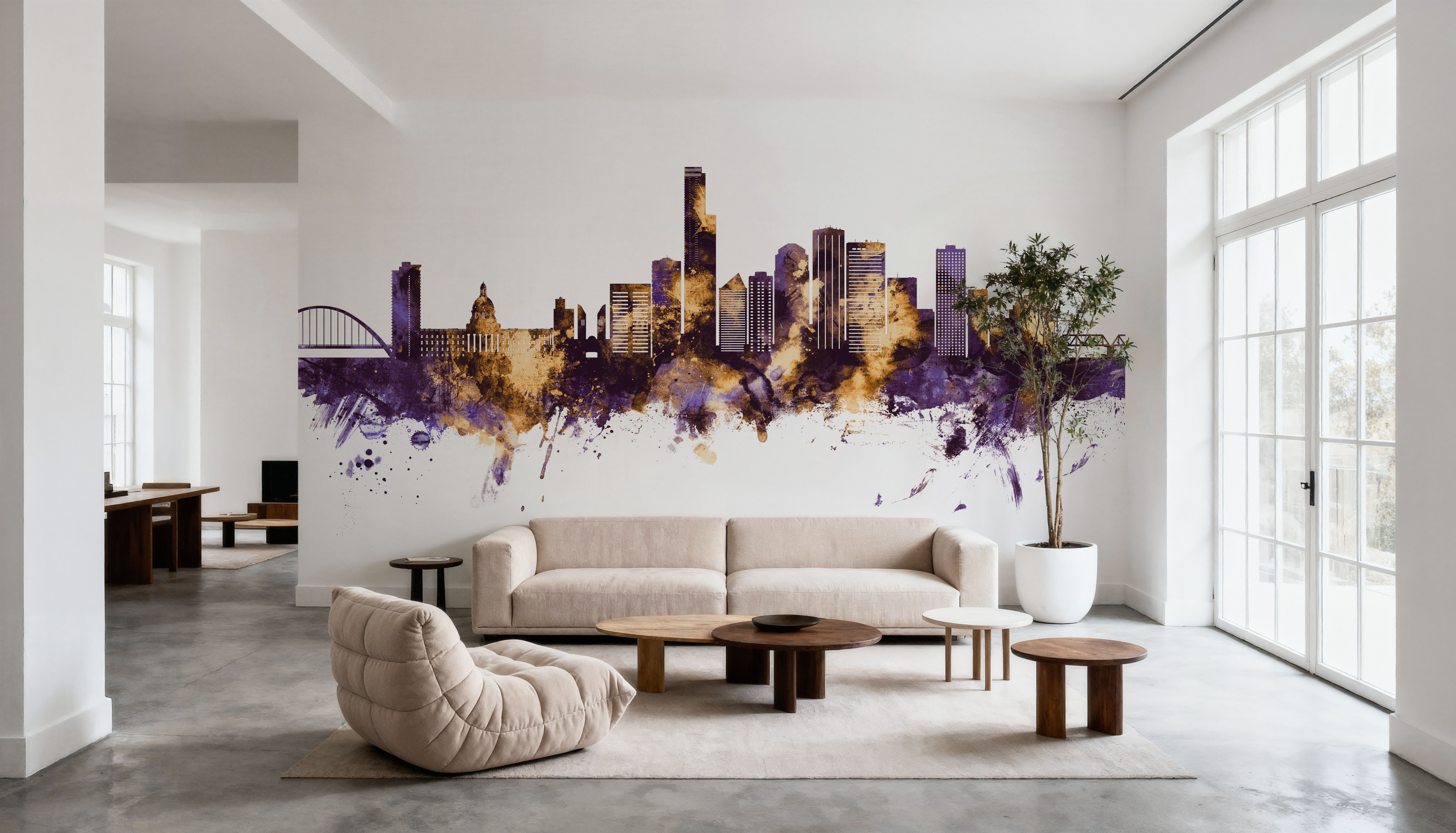 Edmonton Canada Skyline Purple & Gold