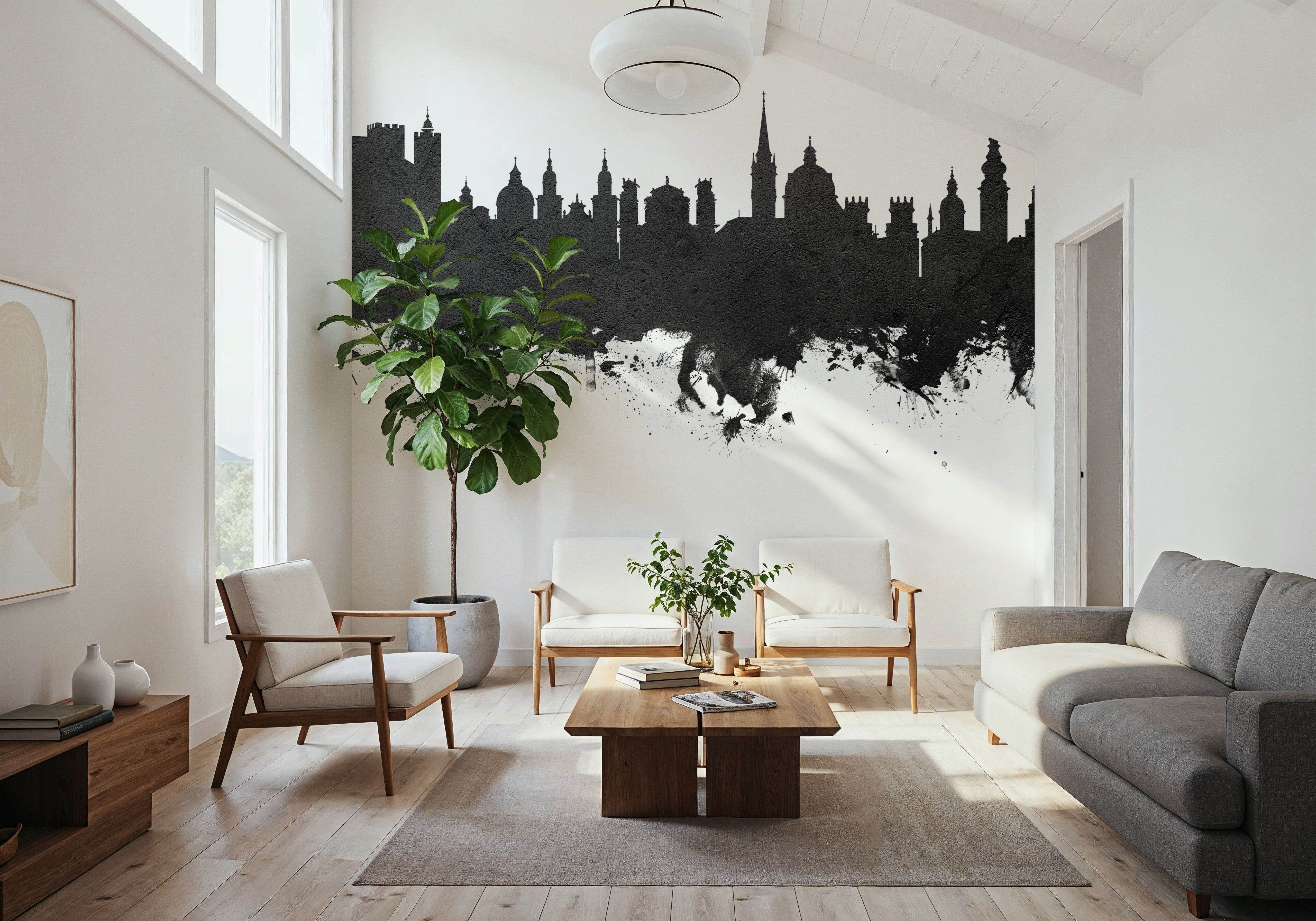 Salzburg Austria Skyline Black & White