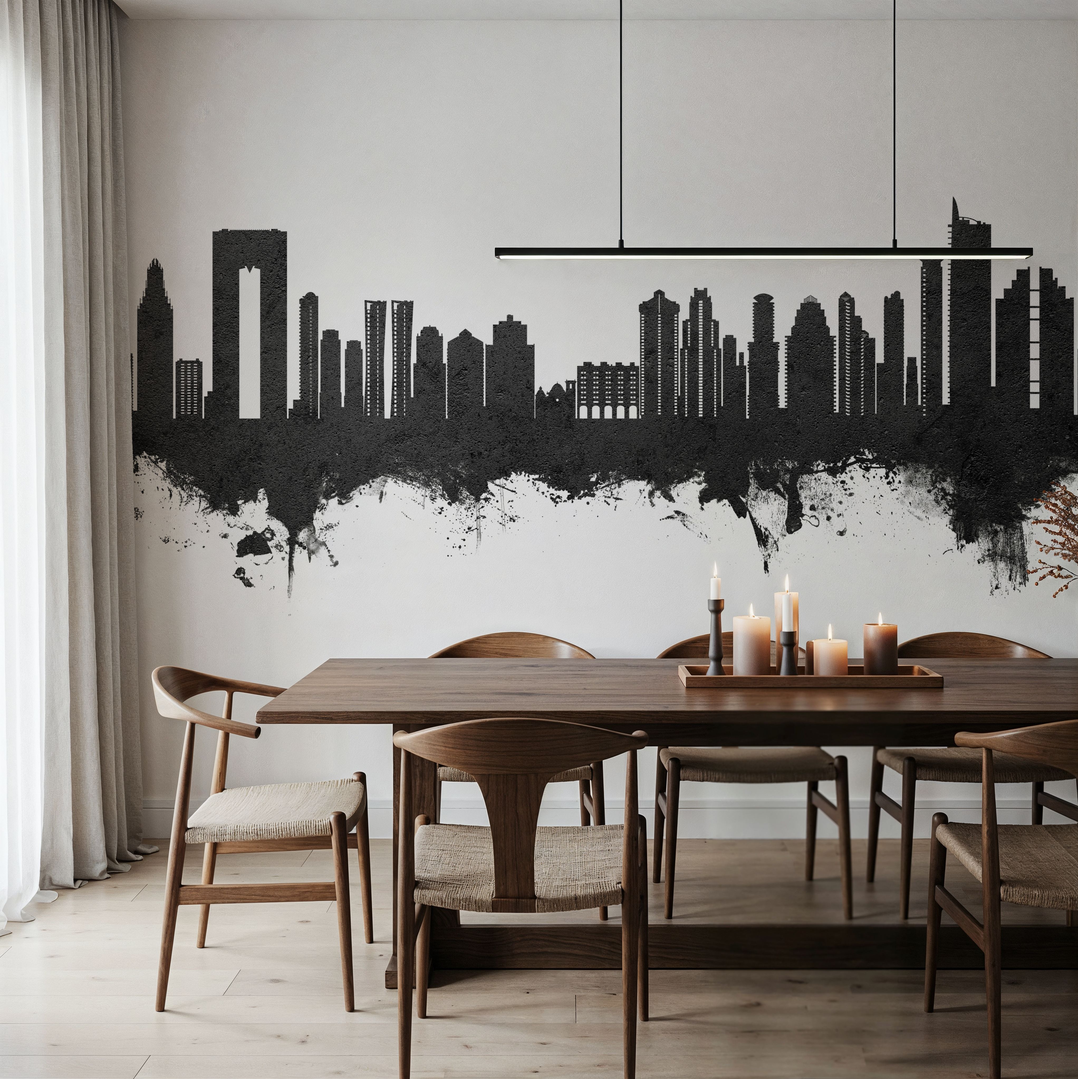 Benidorm Spain Skyline Black & White