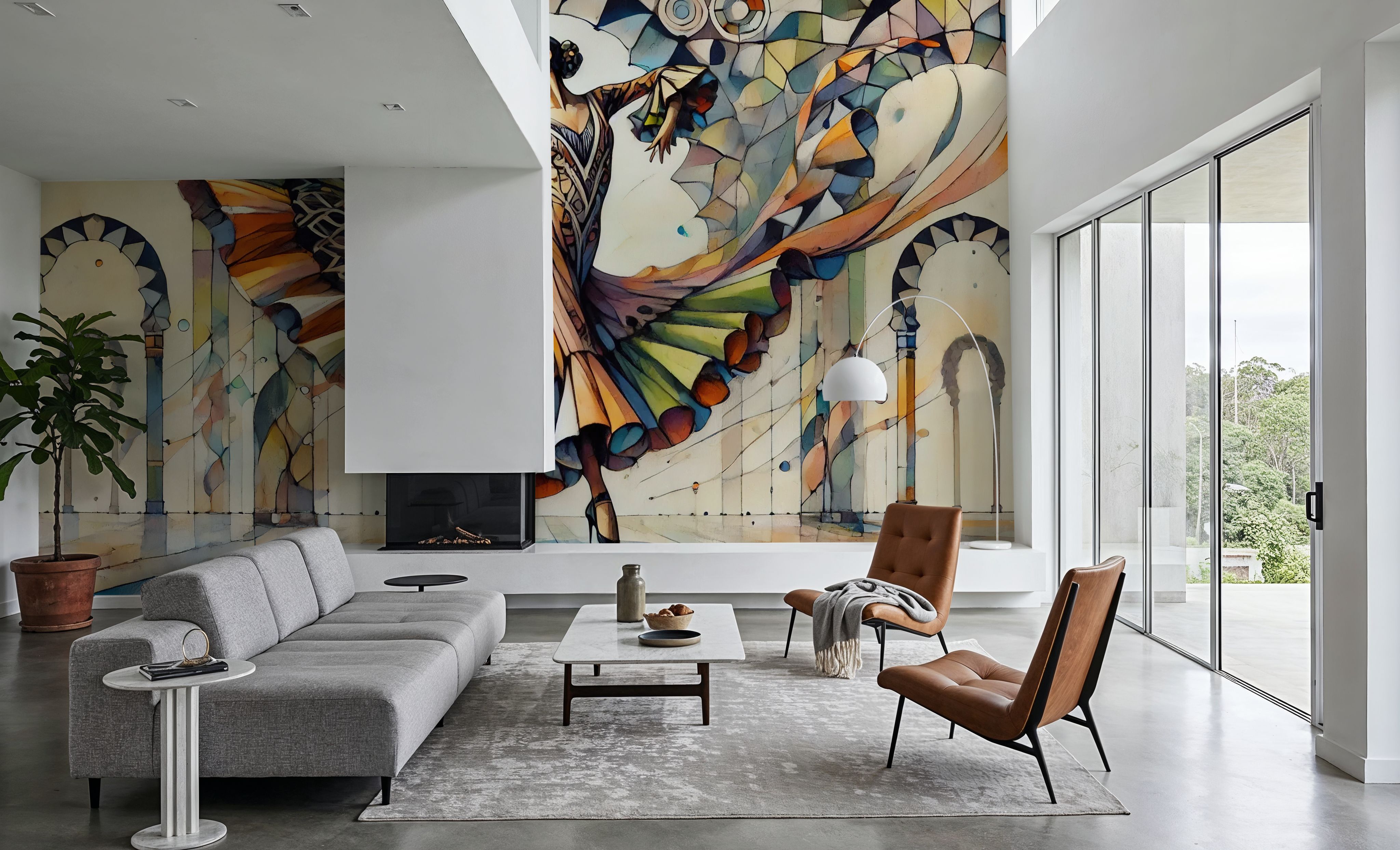 Flamenco Dancer in Art Deco, Wallpaper