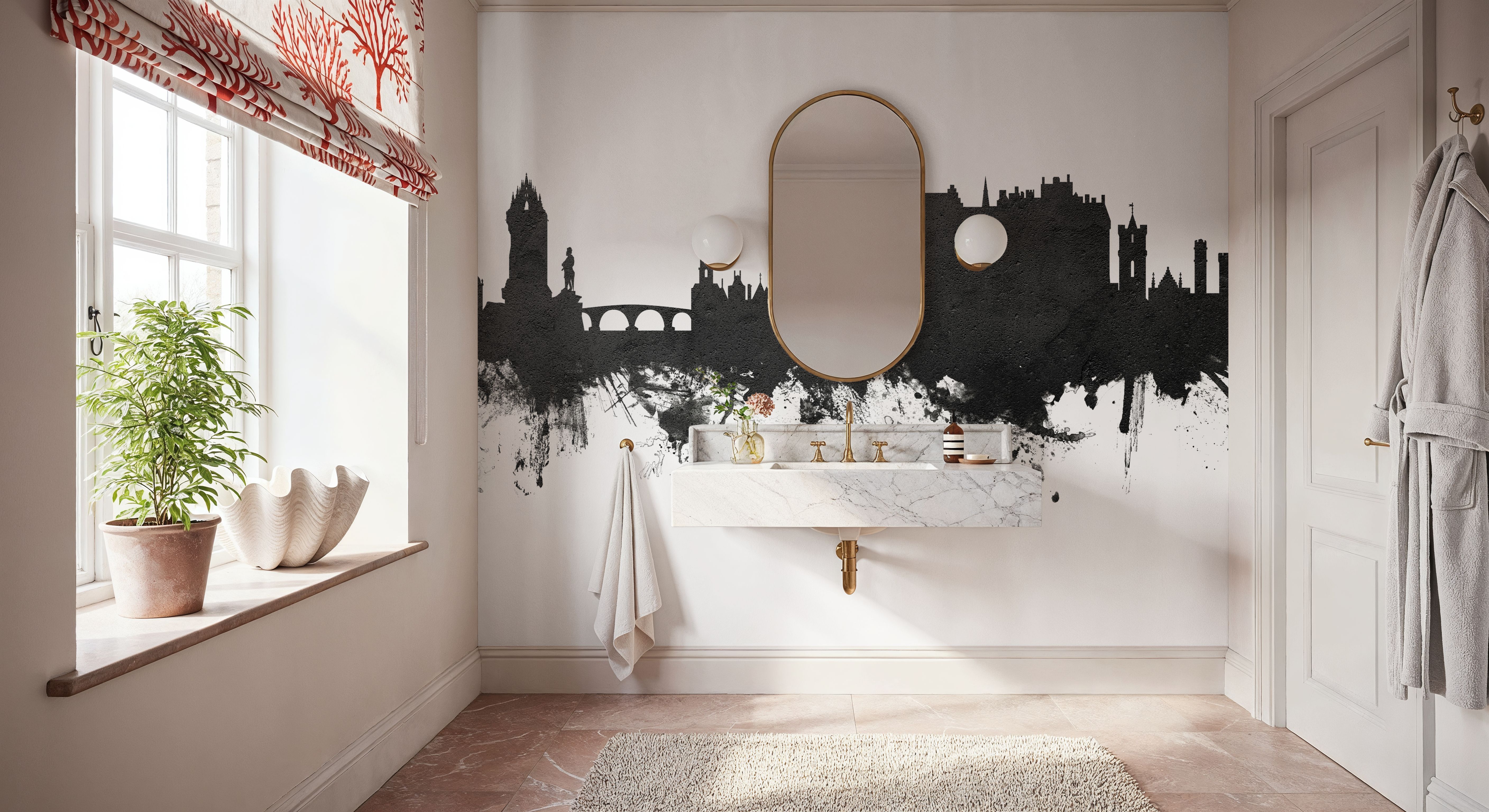 Stirling Scotland Skyline Black & White