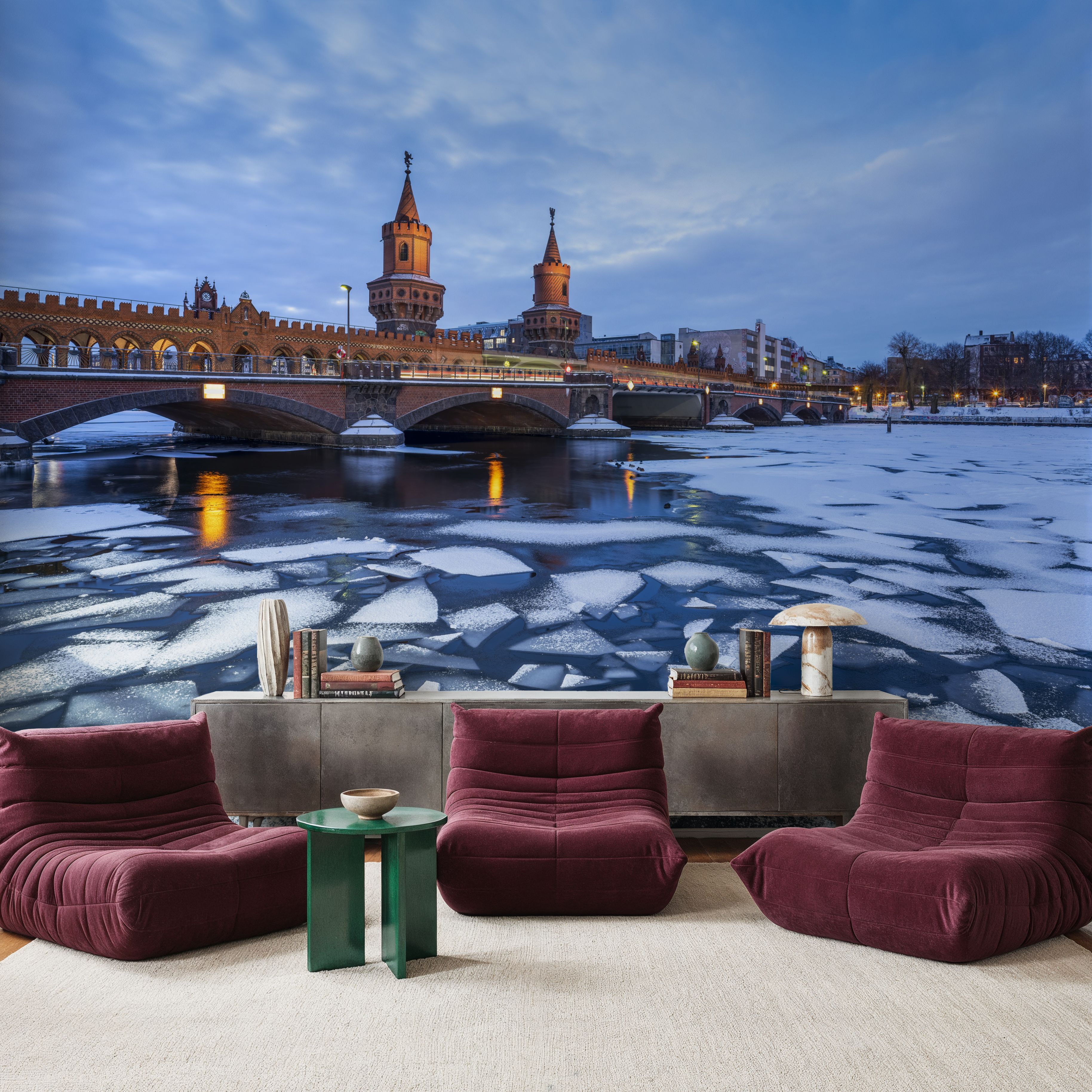 Wall Mural - Frozen Spree - Architecture Snow mural wallpaper - Bedroom - Wallism US - Premium, Textured or Peel & Stick