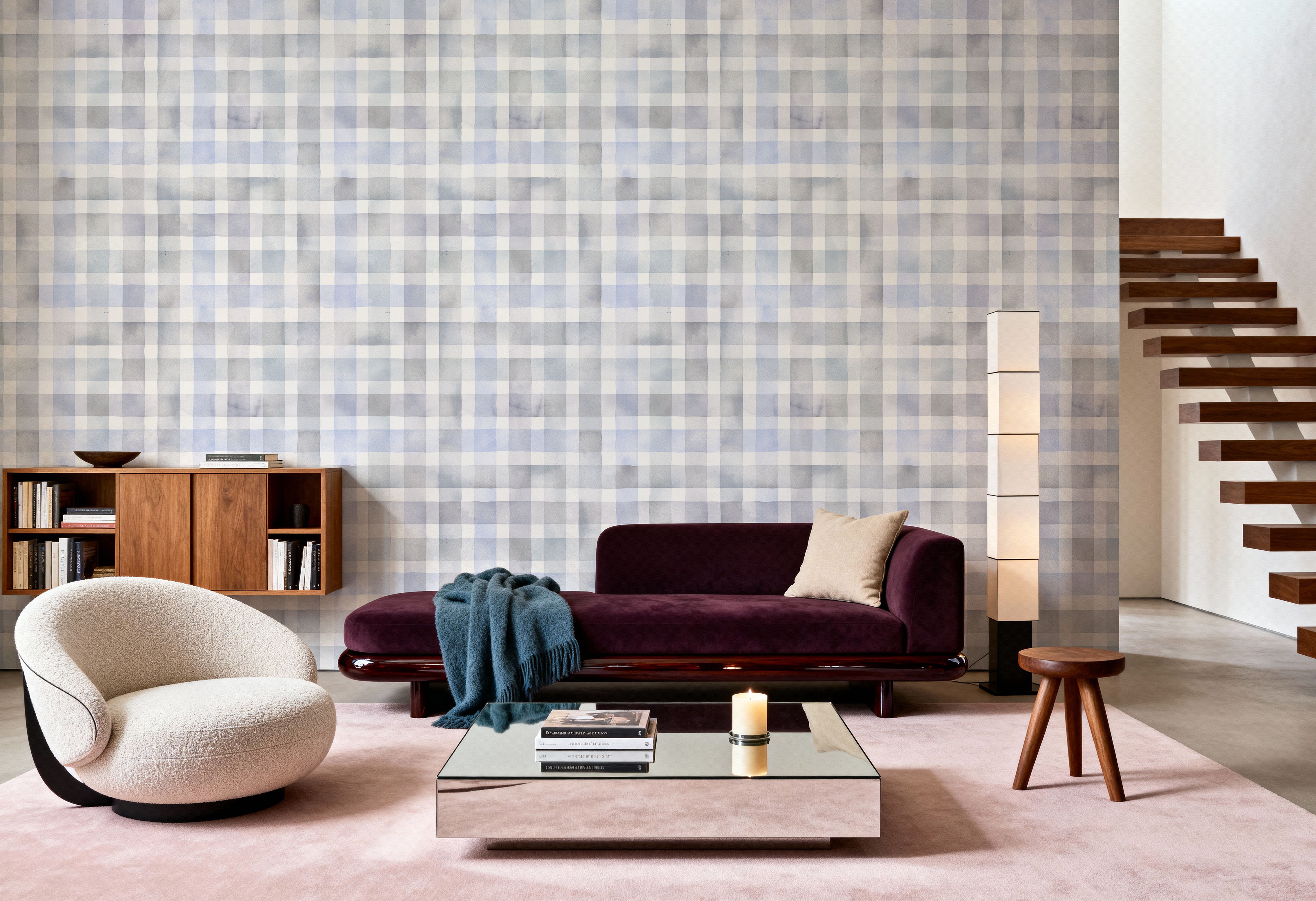 Checkered Watercolor, Stone