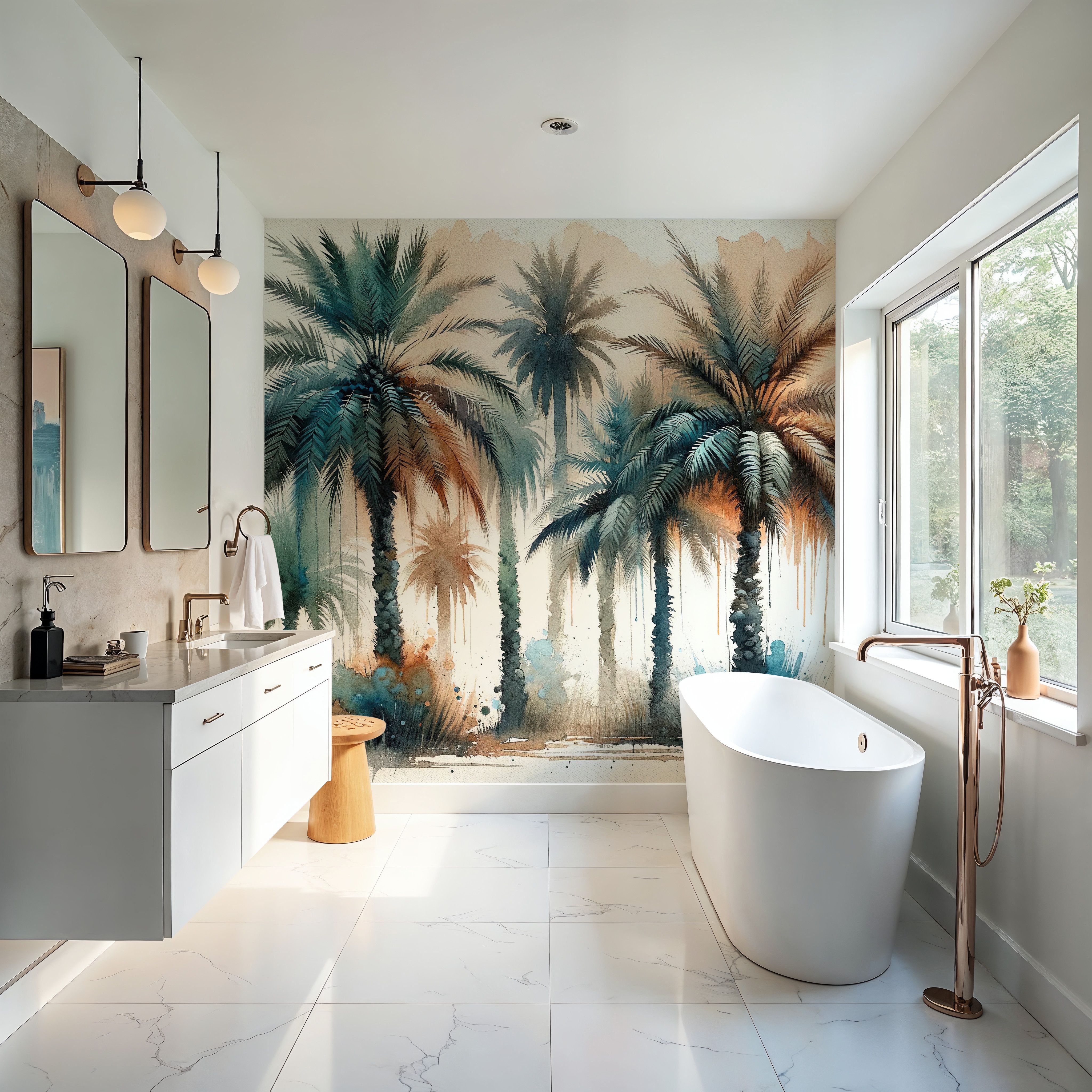 Palm Grove Watercolor