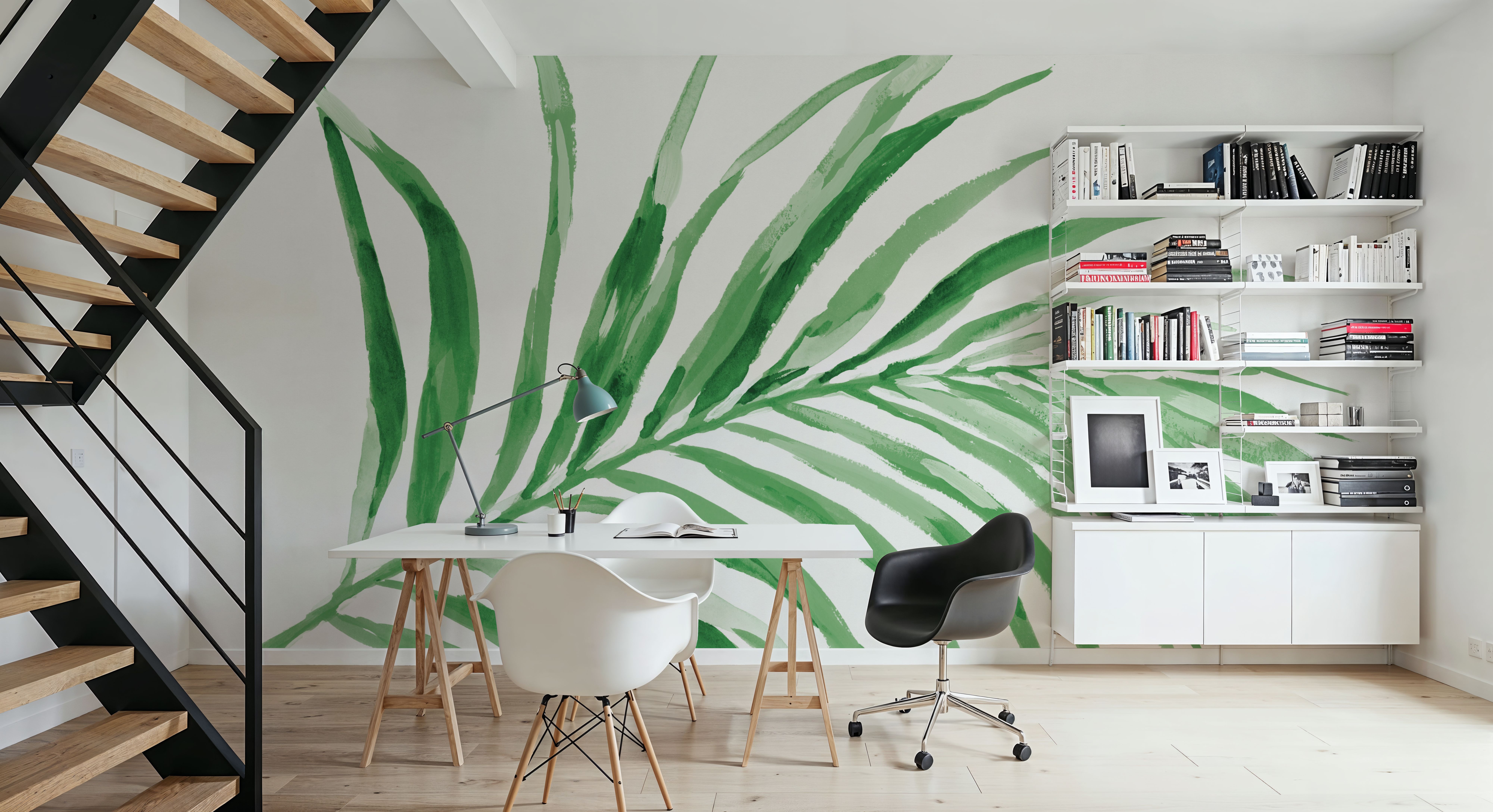 Colorful Tropical Leaf Green II, Wallpaper