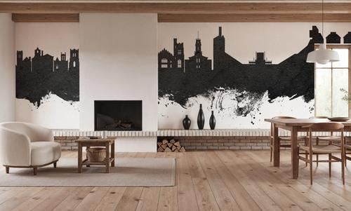 Boulder Colorado Skyline Black & White
