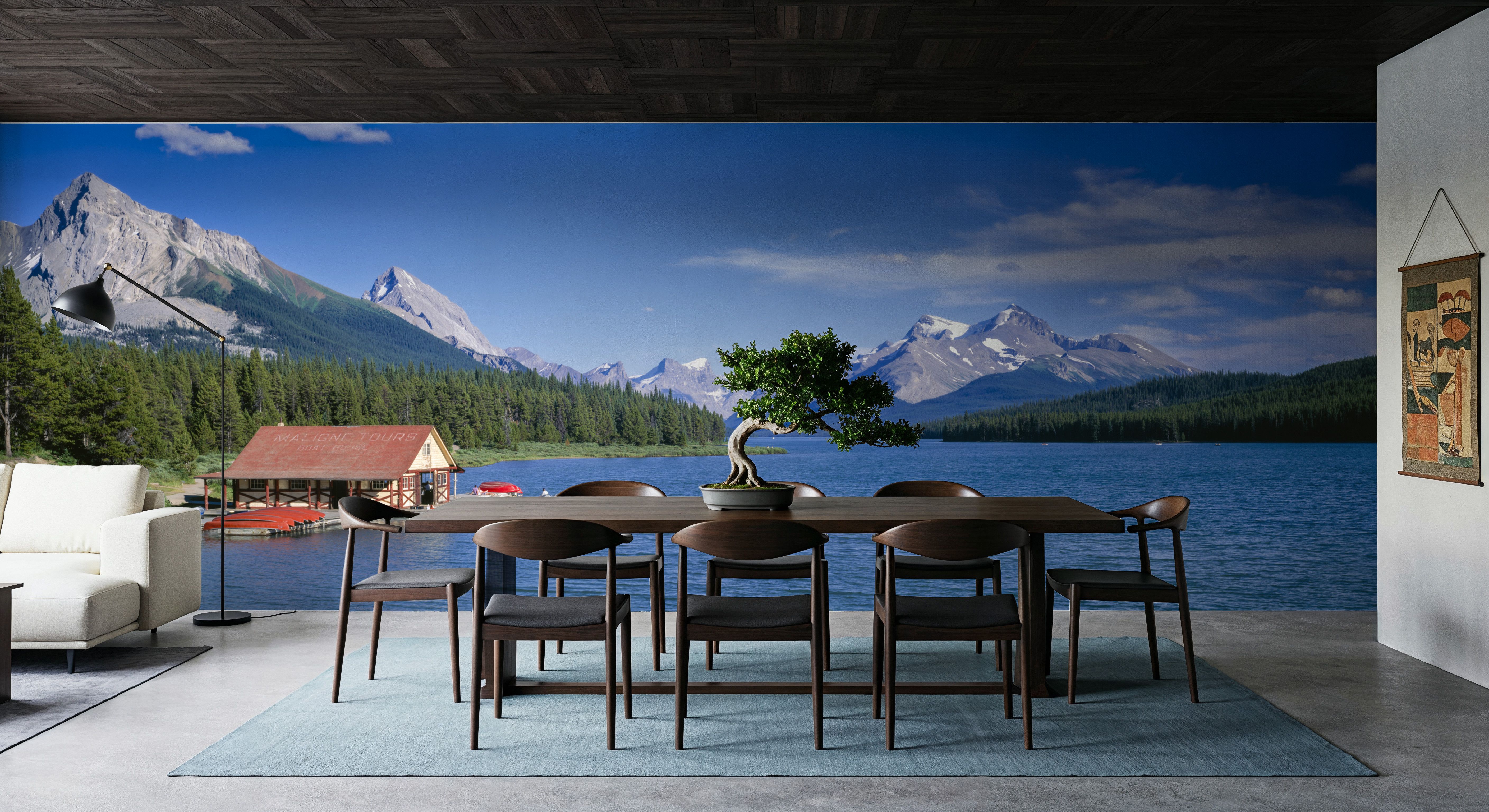 Alpine Boathouse Retreat, Wallpaper