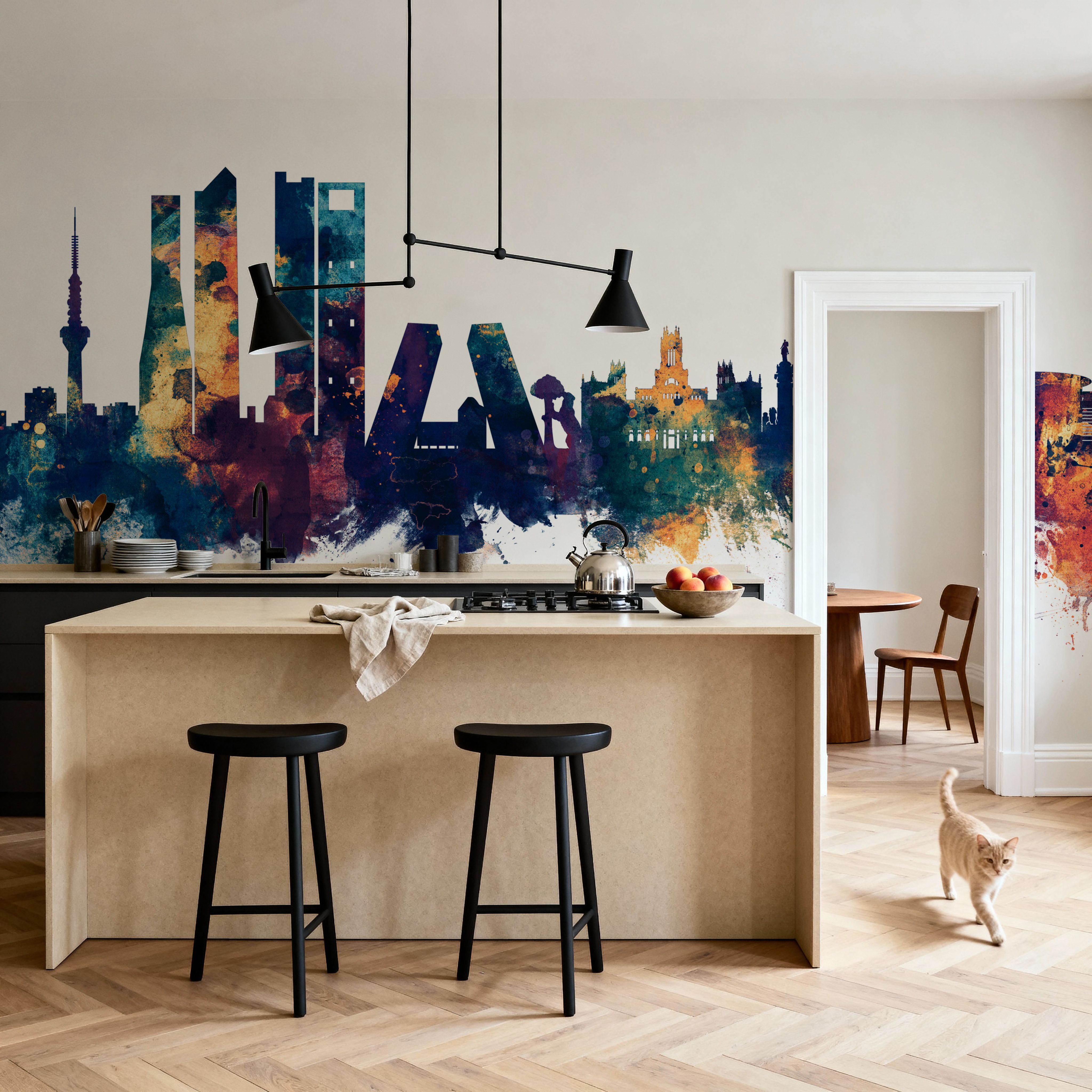 Madrid Skyline Blue & Bronze