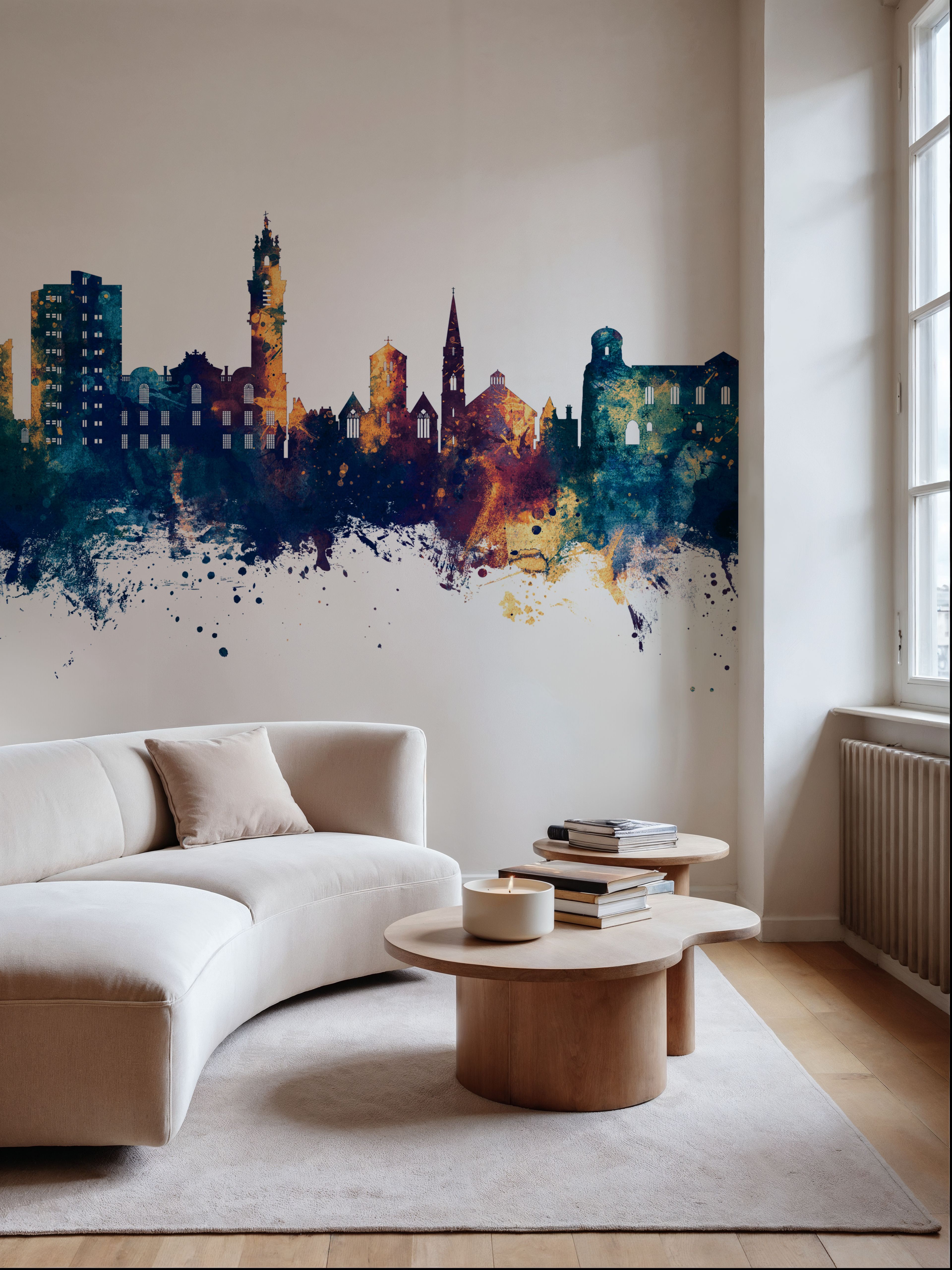 Colchester England Skyline Blue & Bronze