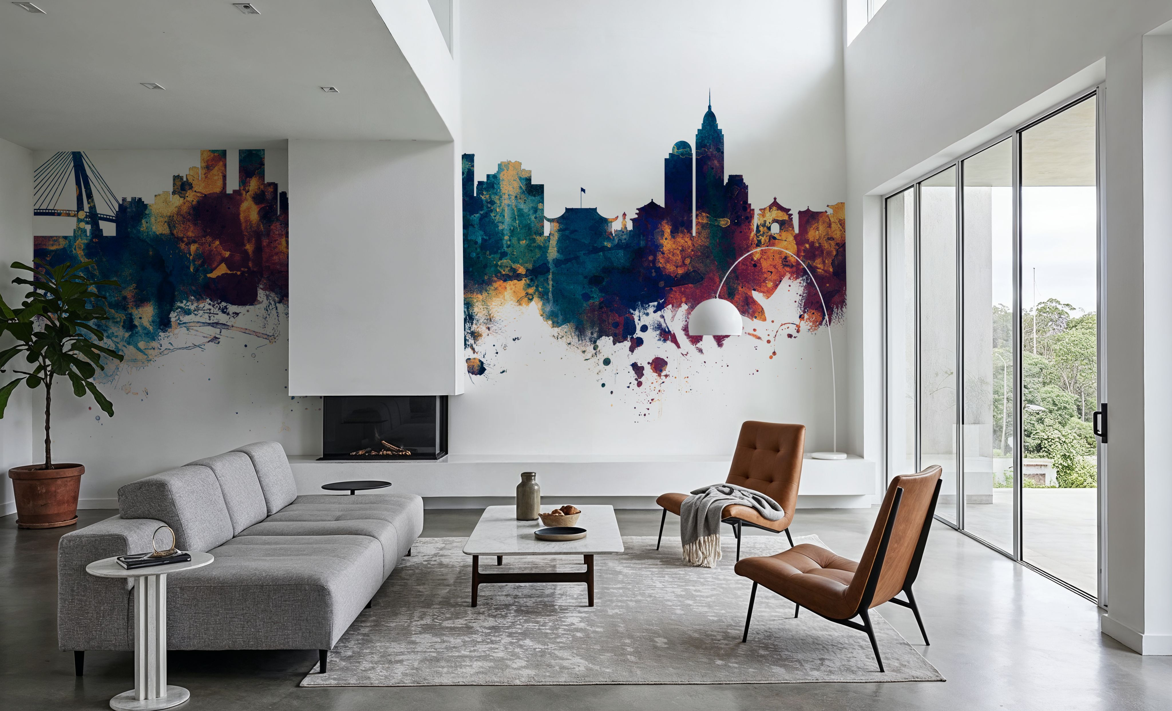 Taipei Taiwan Skyline Blue & Bronze