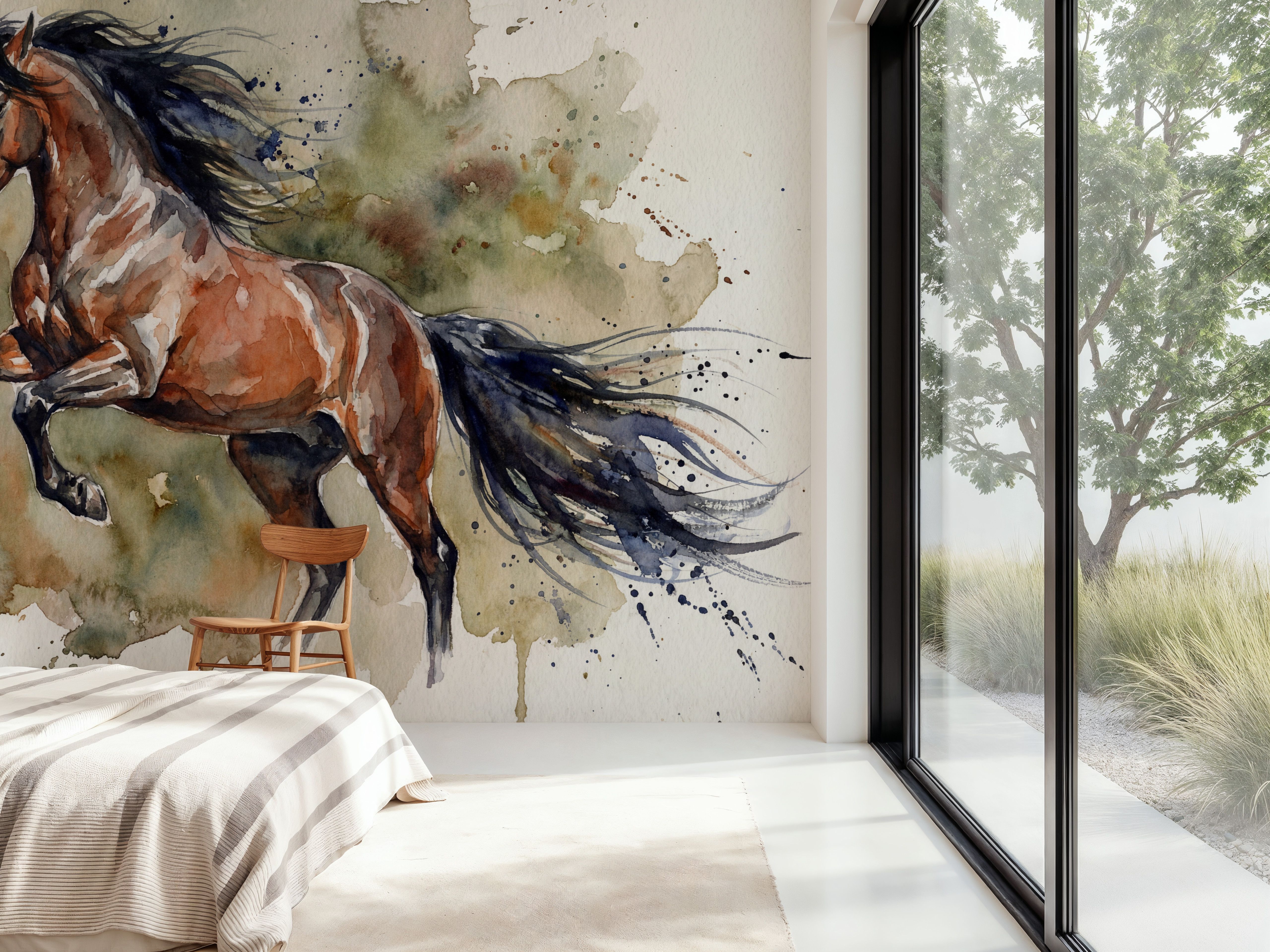 Powerful Horse - Watercolor Spirit Animals Series, Behang