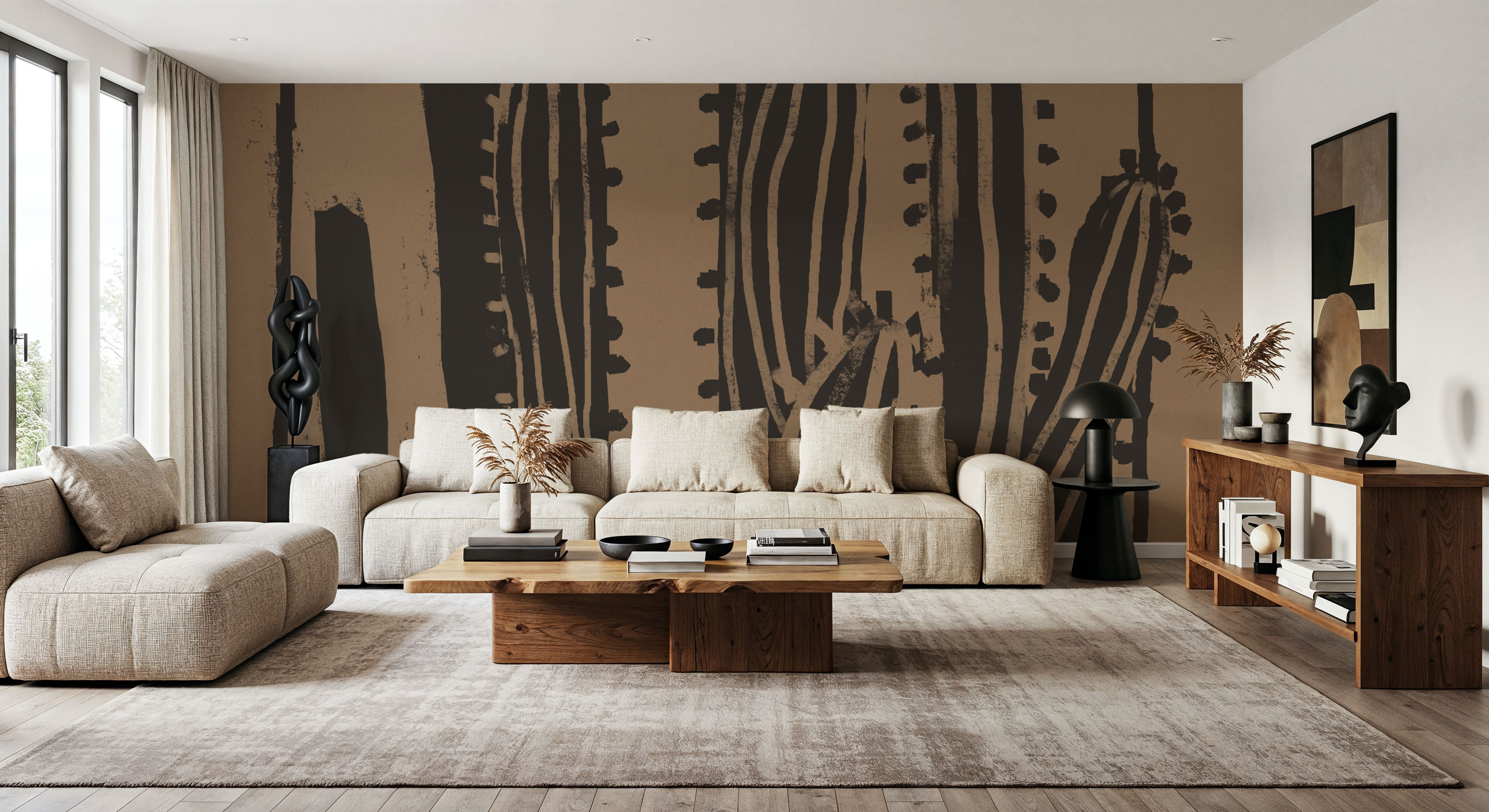 Woodcut Cactus II Natural