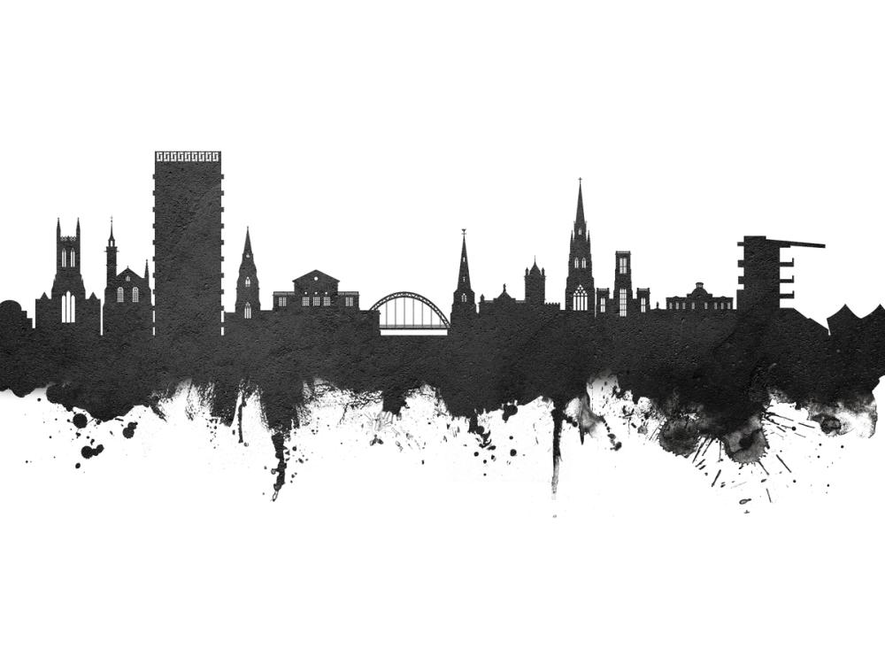 Cheltenham England Skyline Black & White