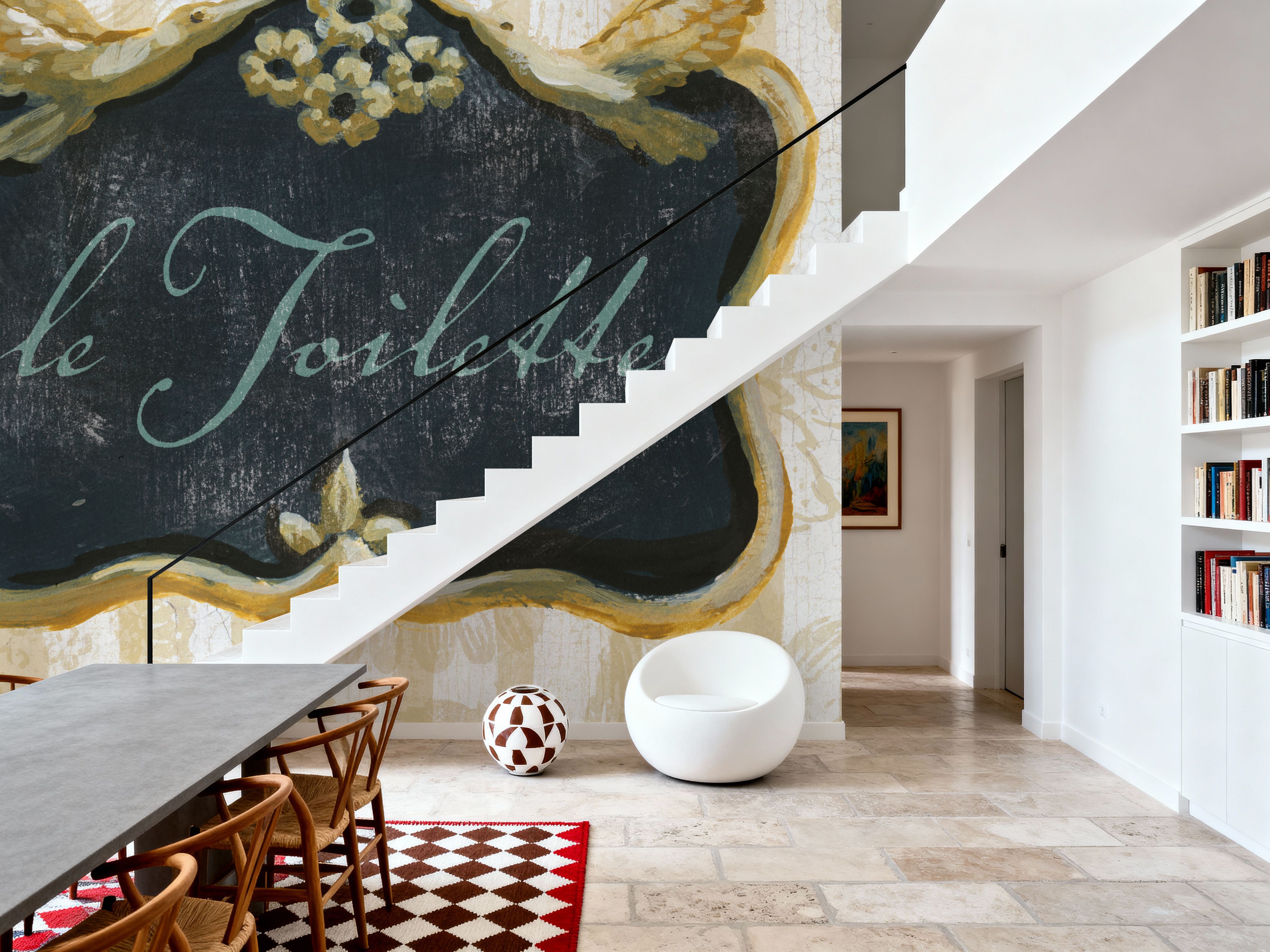 Wall Mural - Le Toilette - Folk mural wallpaper - Offices - Wallism UK - Premium, Textured or Peel & Stick