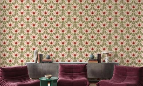Floral Damask & Bows, Coral