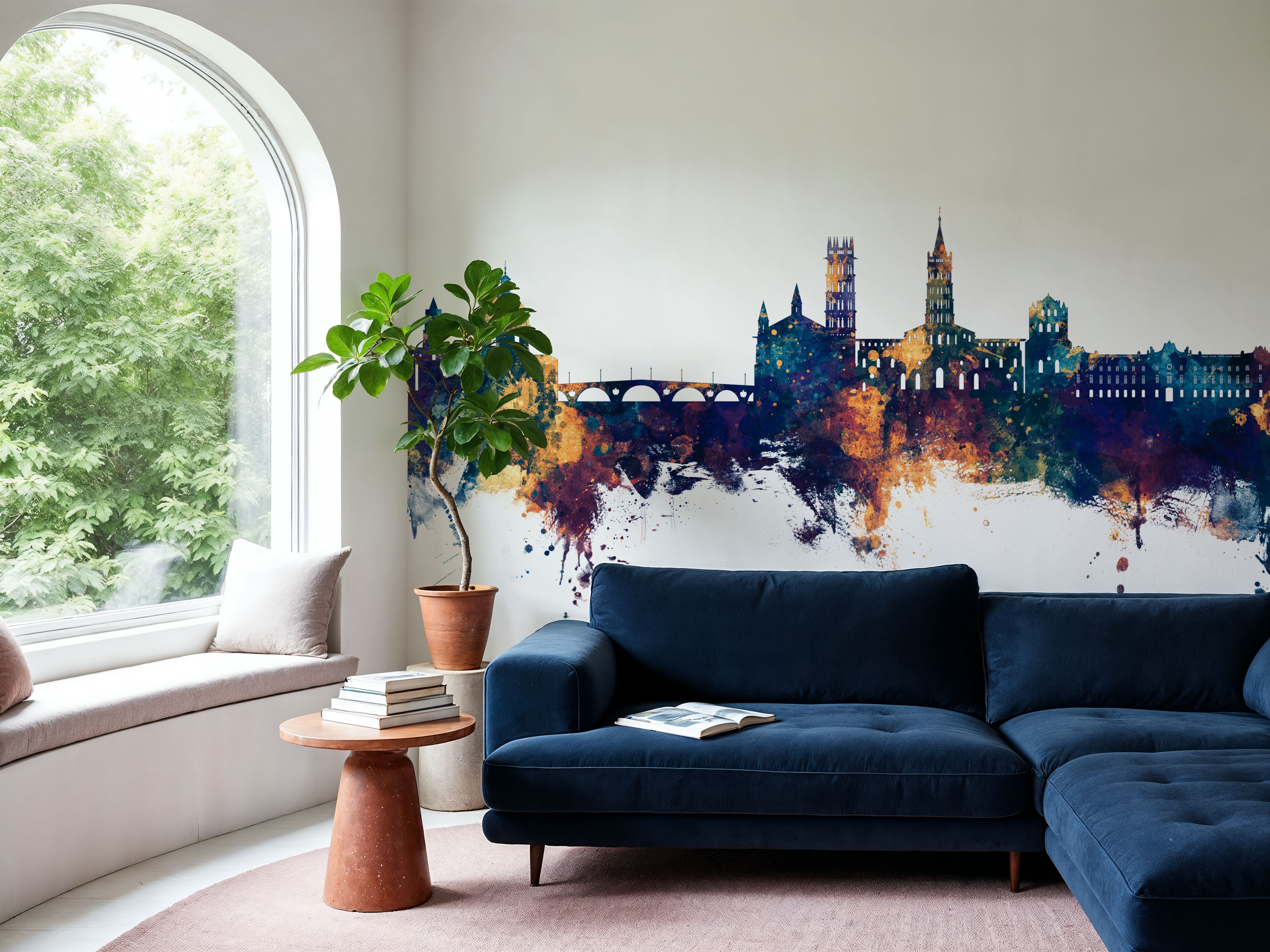 Toulouse France Skyline Blue & Bronze