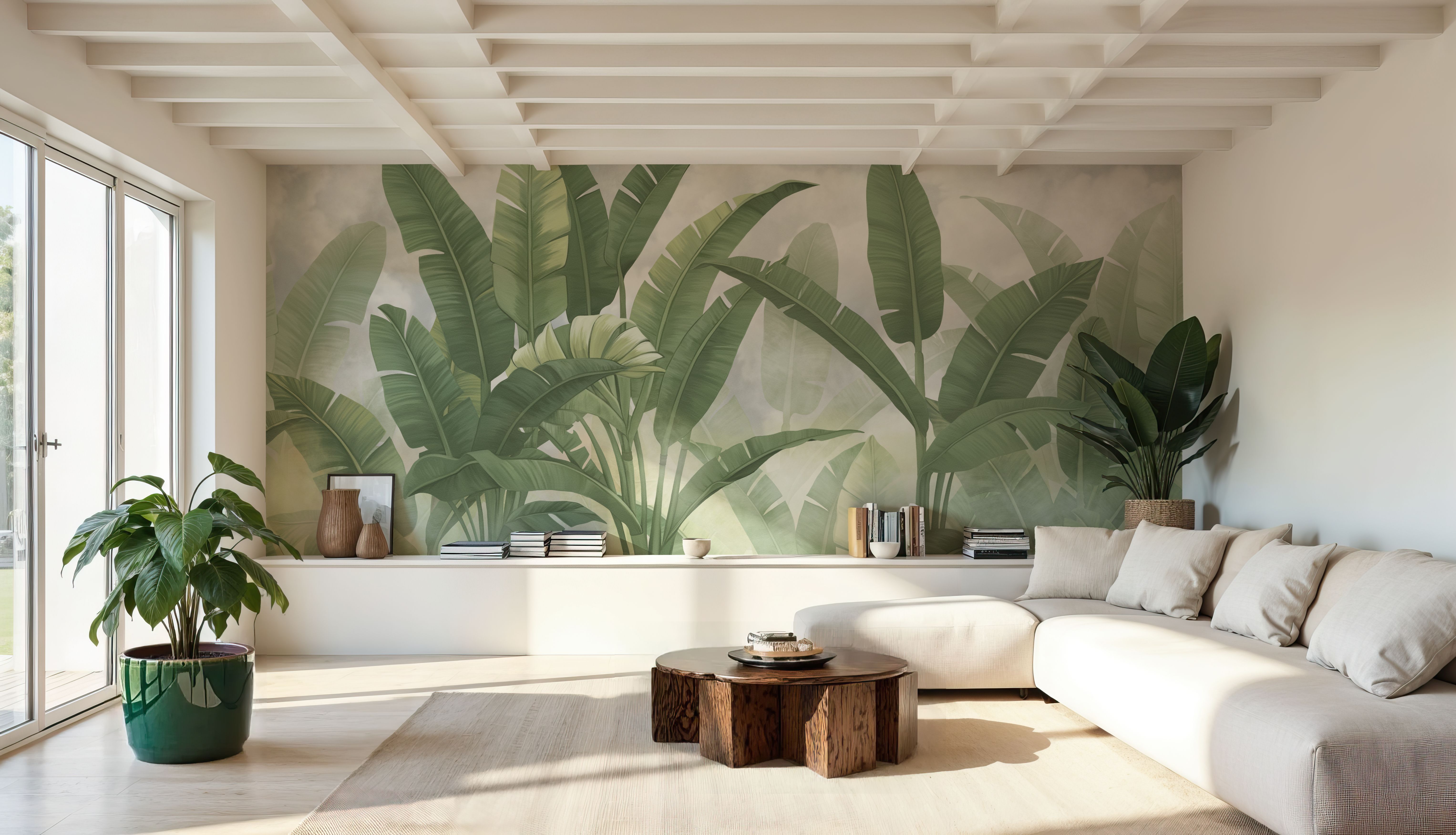 Banana Palms, Muted Green