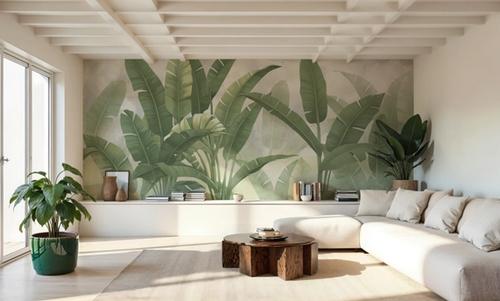 Banana Palms, Muted Green