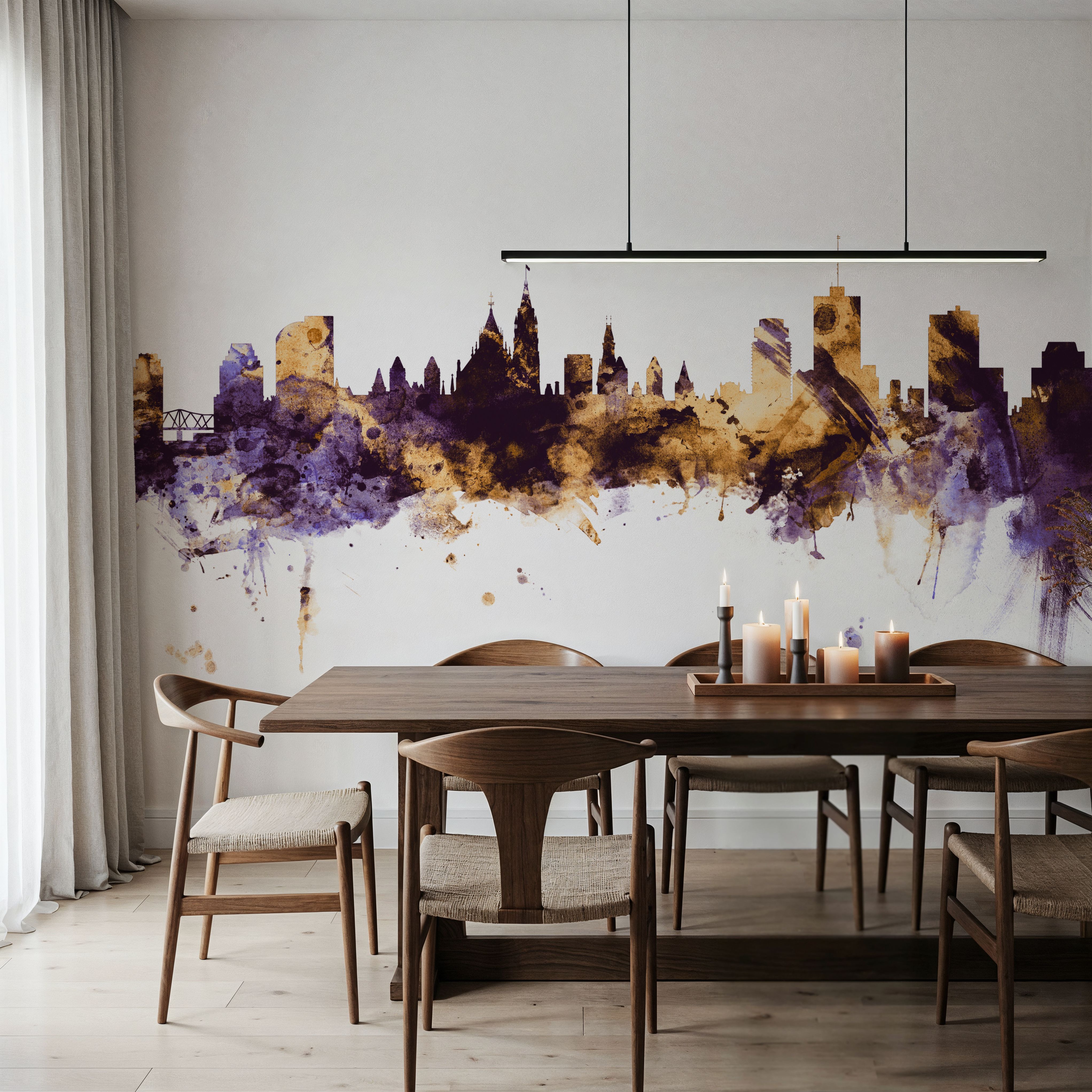 Ottowa Canada Skyline Purple & Gold