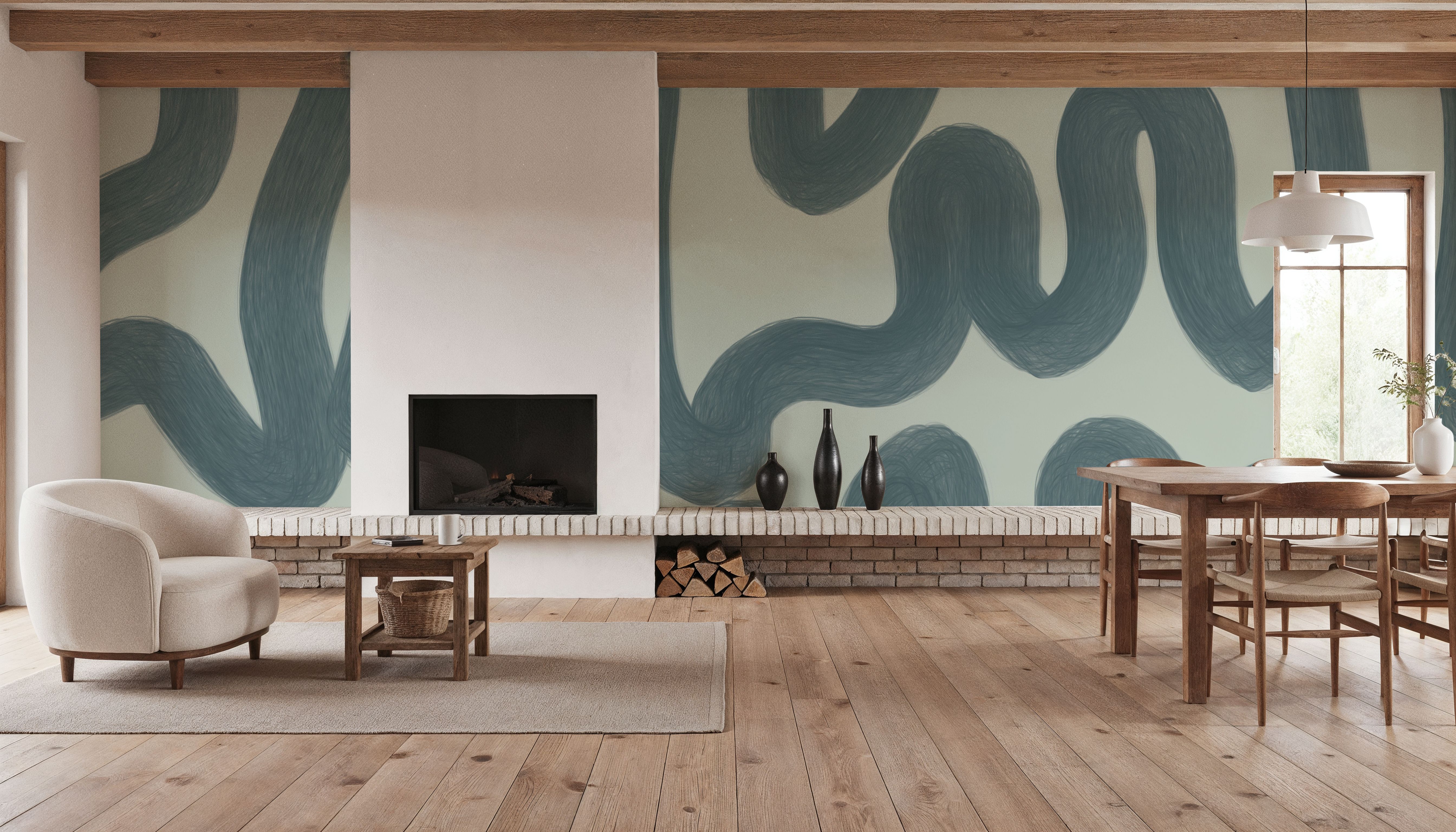 Modern Abstract, Light Teal