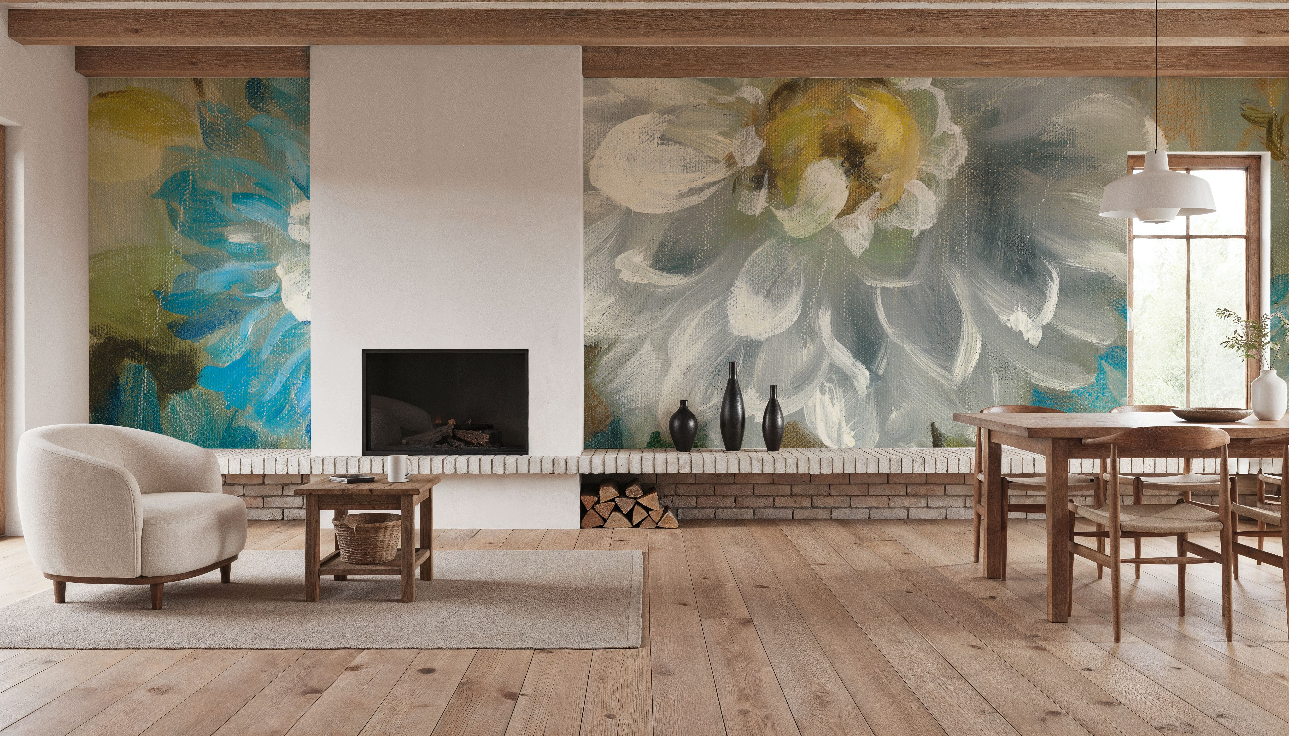 Secret Garden I Cream, Papier peint