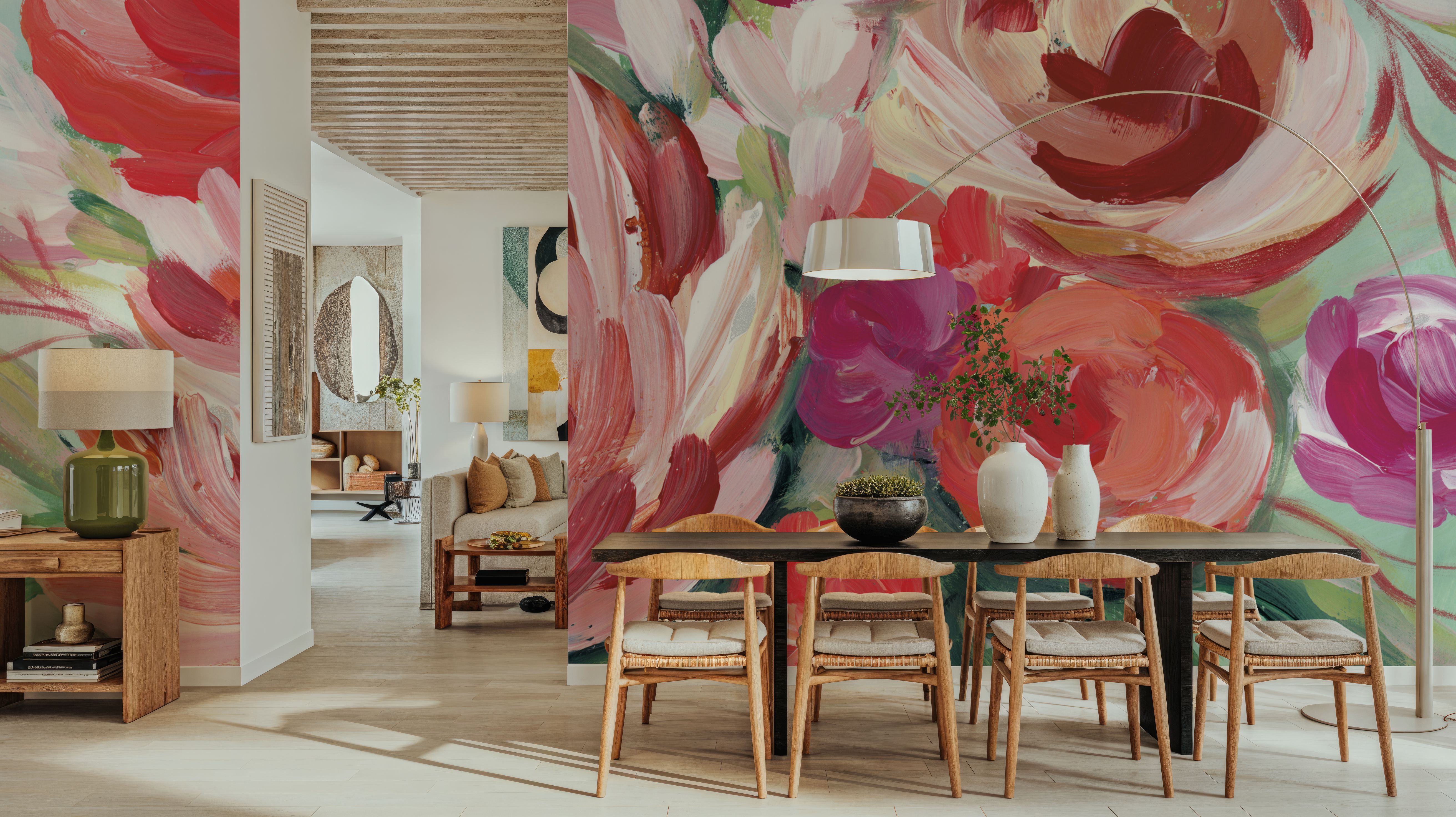 Spring Blooms in Striped Vase I