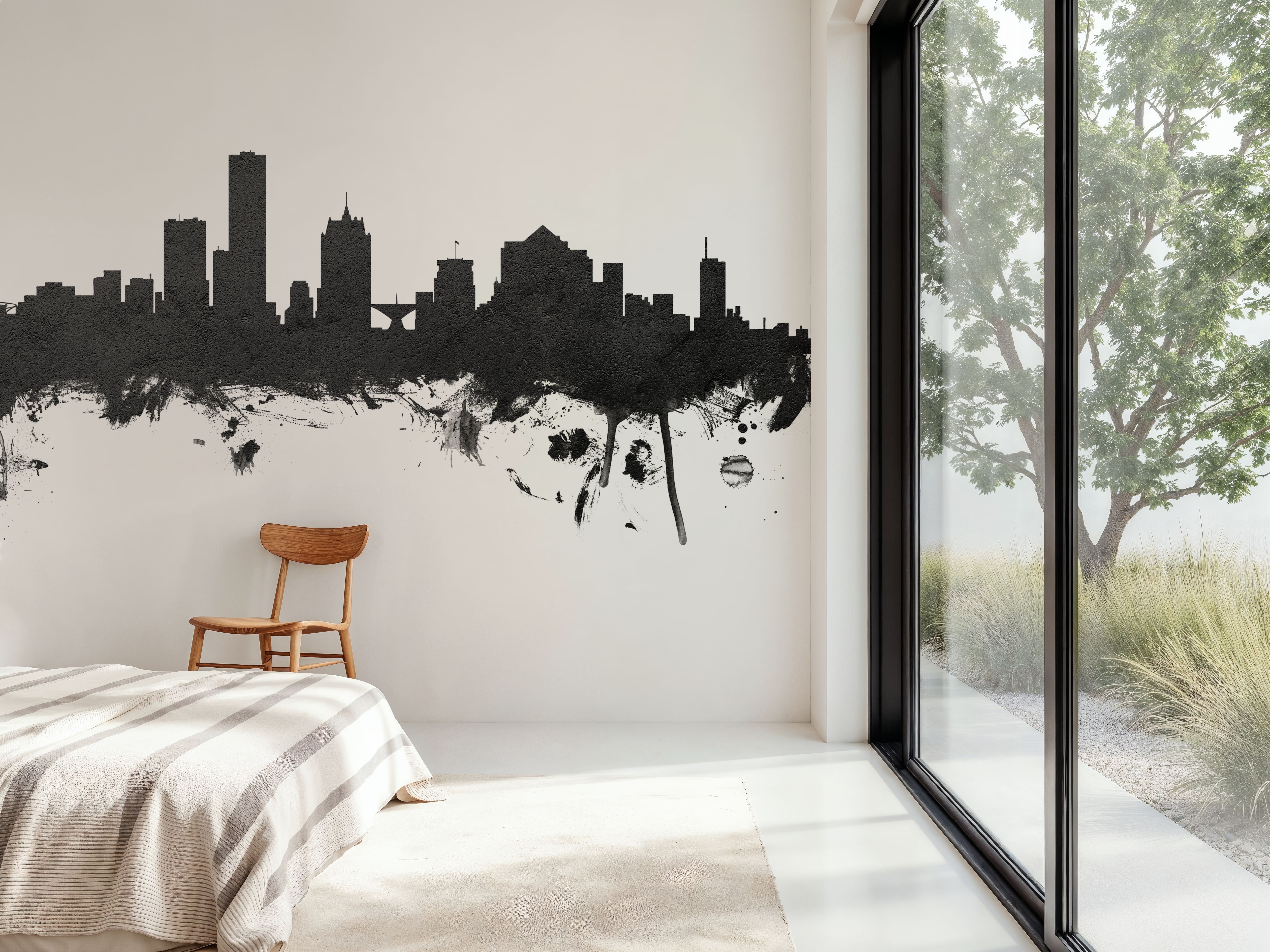 Milwaukee Wisconsin Skyline Black & White