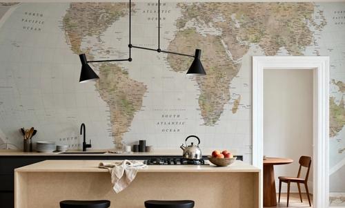 World Map Atlas Brown