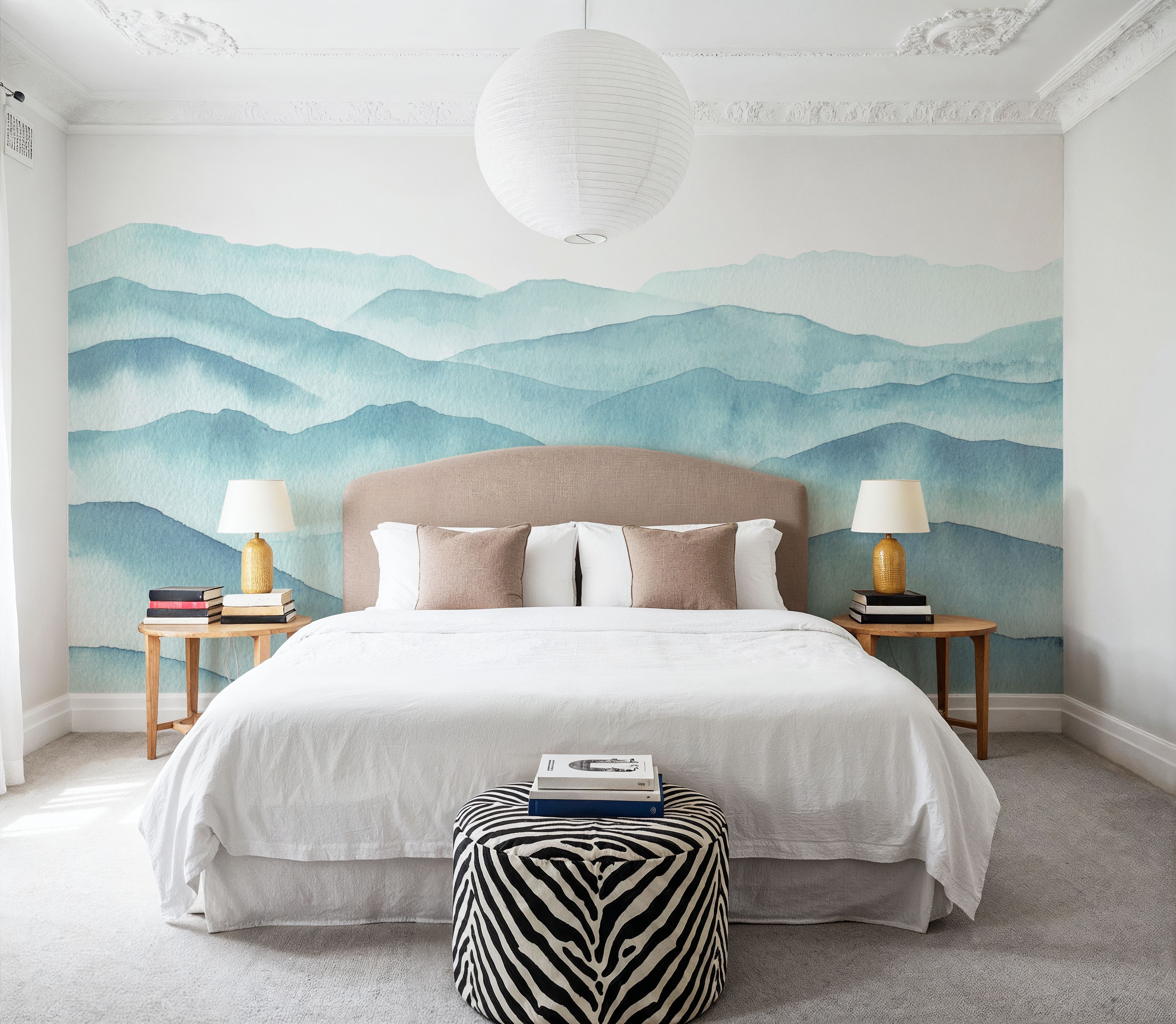 Foggy Hilltops Watercolor