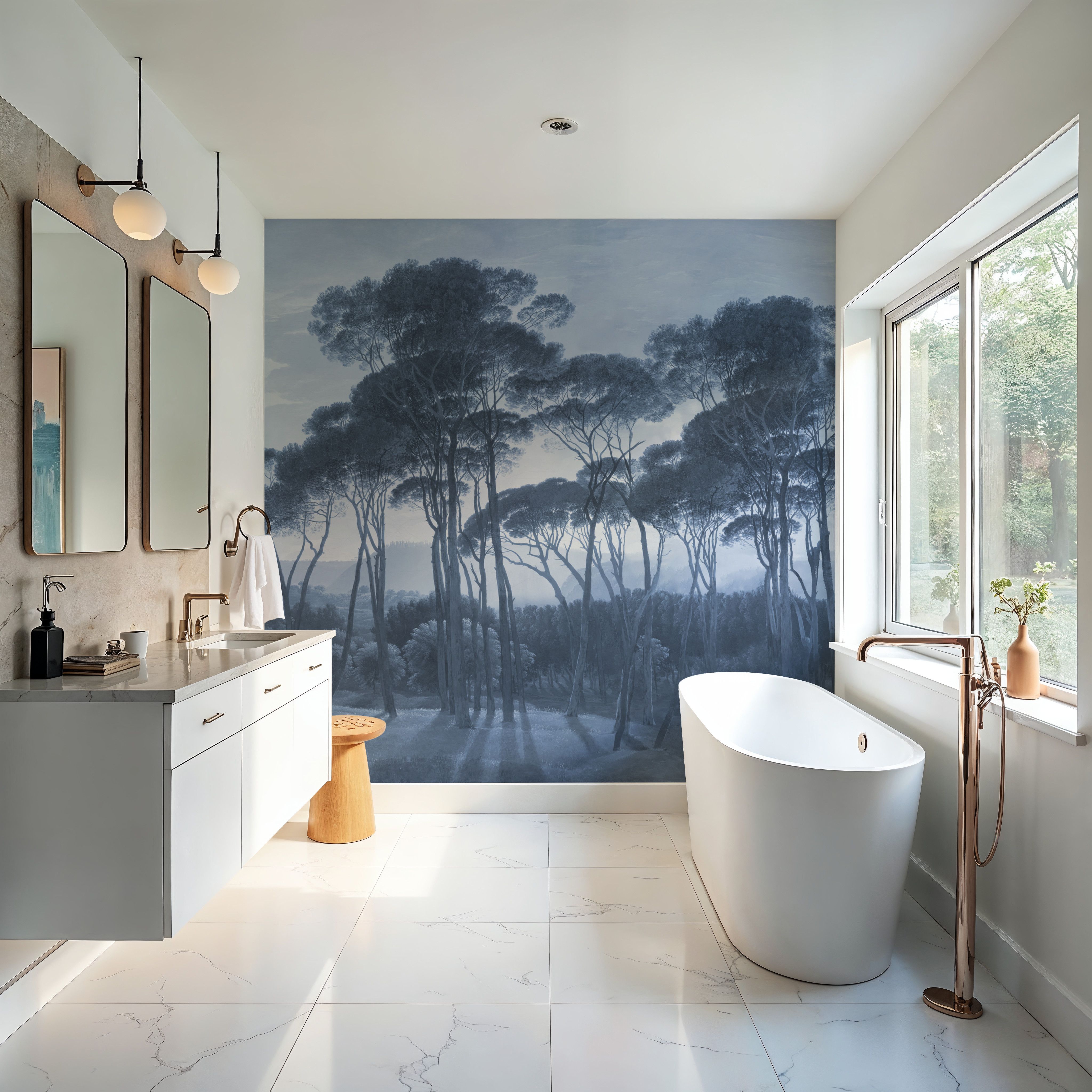 Mediterranean Pine Landscape, Blues