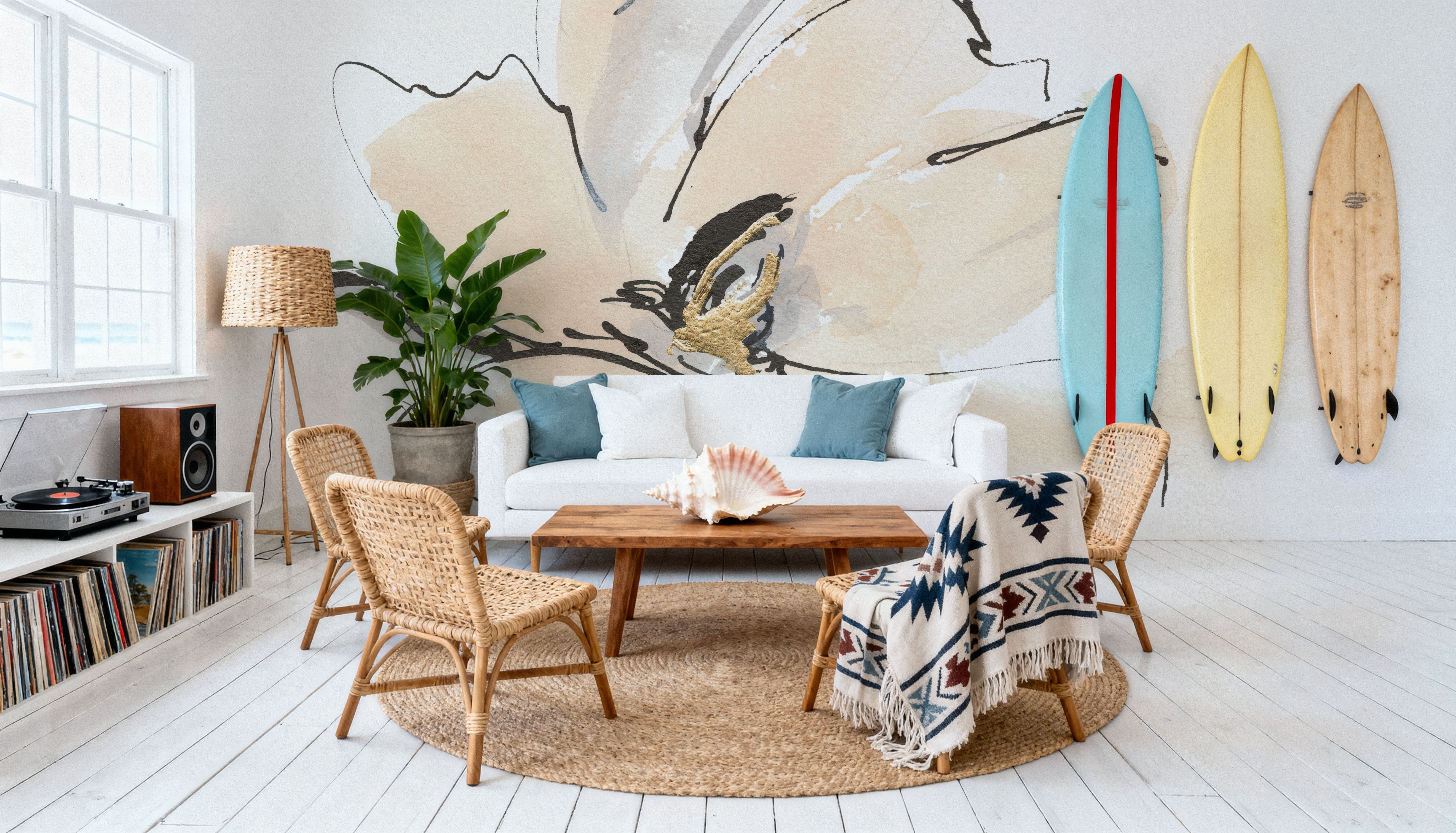 Greige Magnolias I, Papel de parede