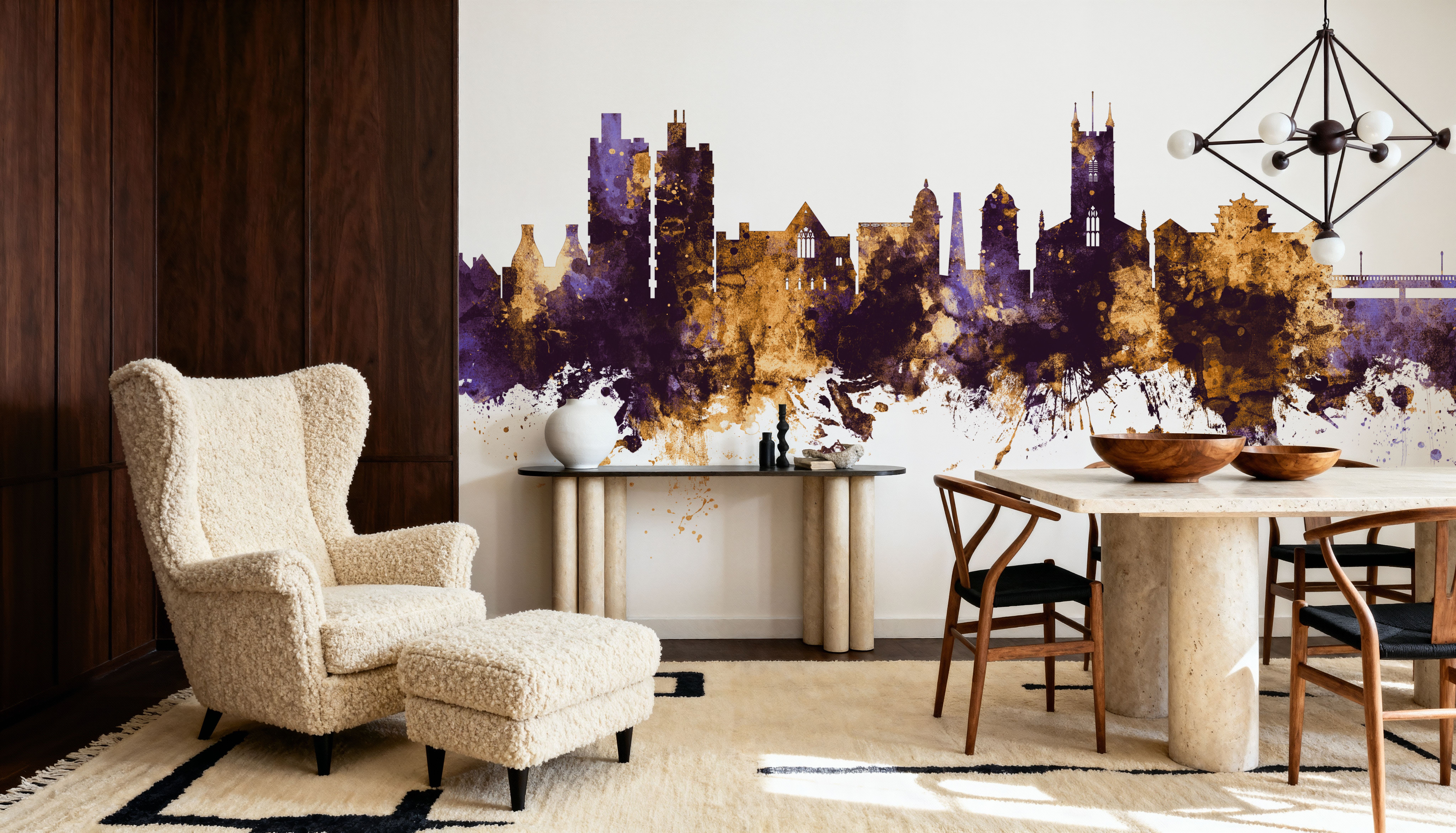 Stoke-on-Trent Skyline Purple & Gold