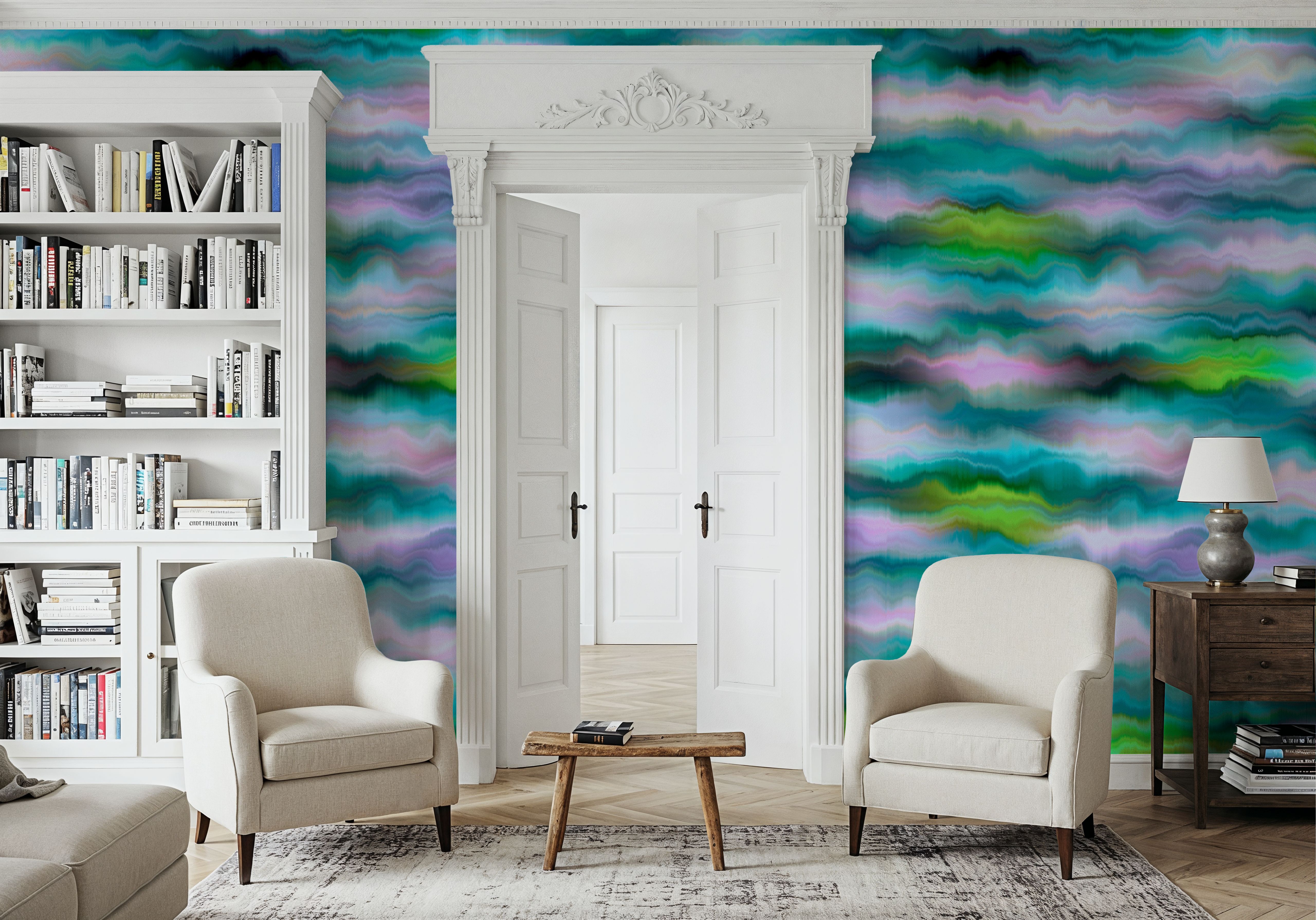 Tie Dye Waves, Electric, Wallpaper