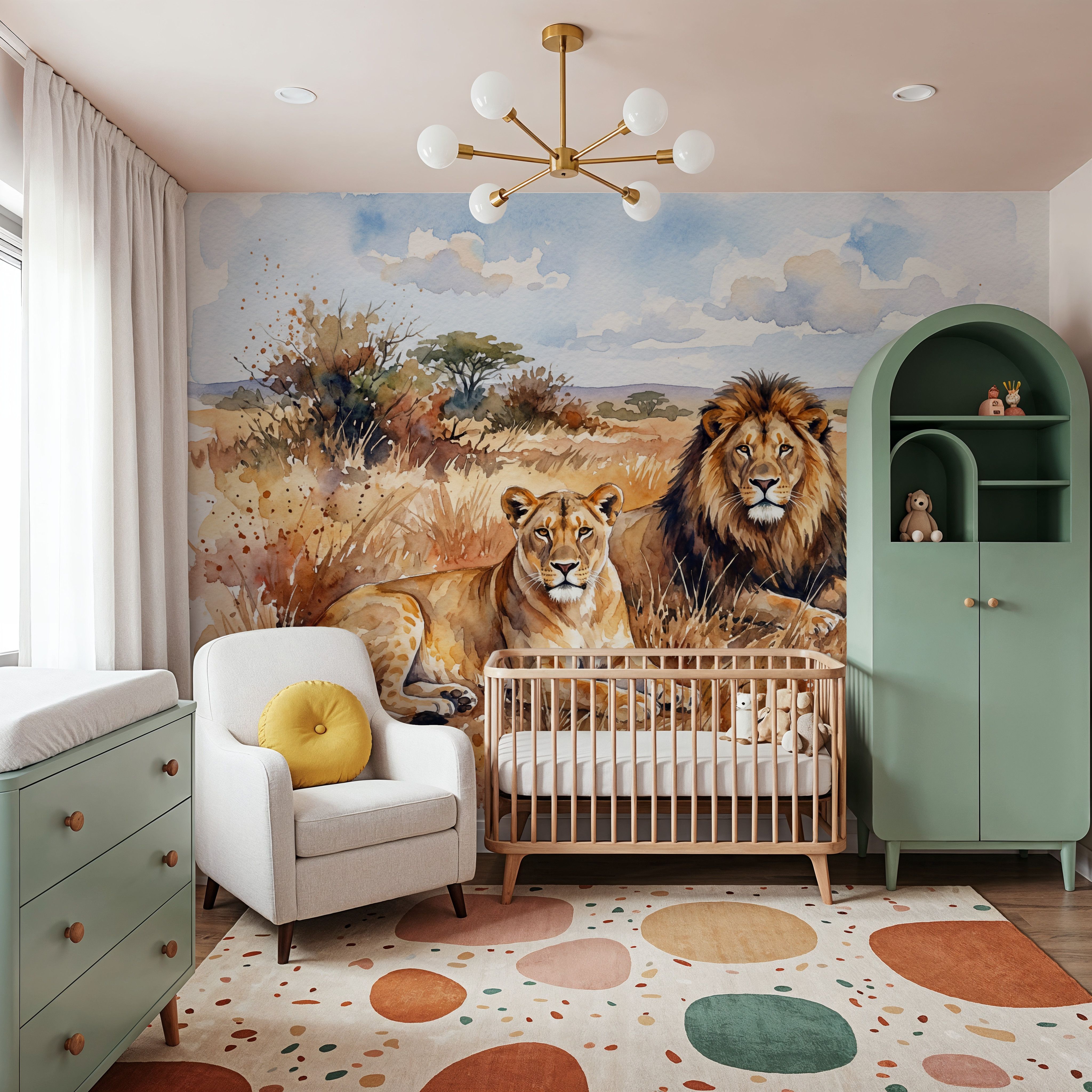 Lions II - Watercolor Predators Series