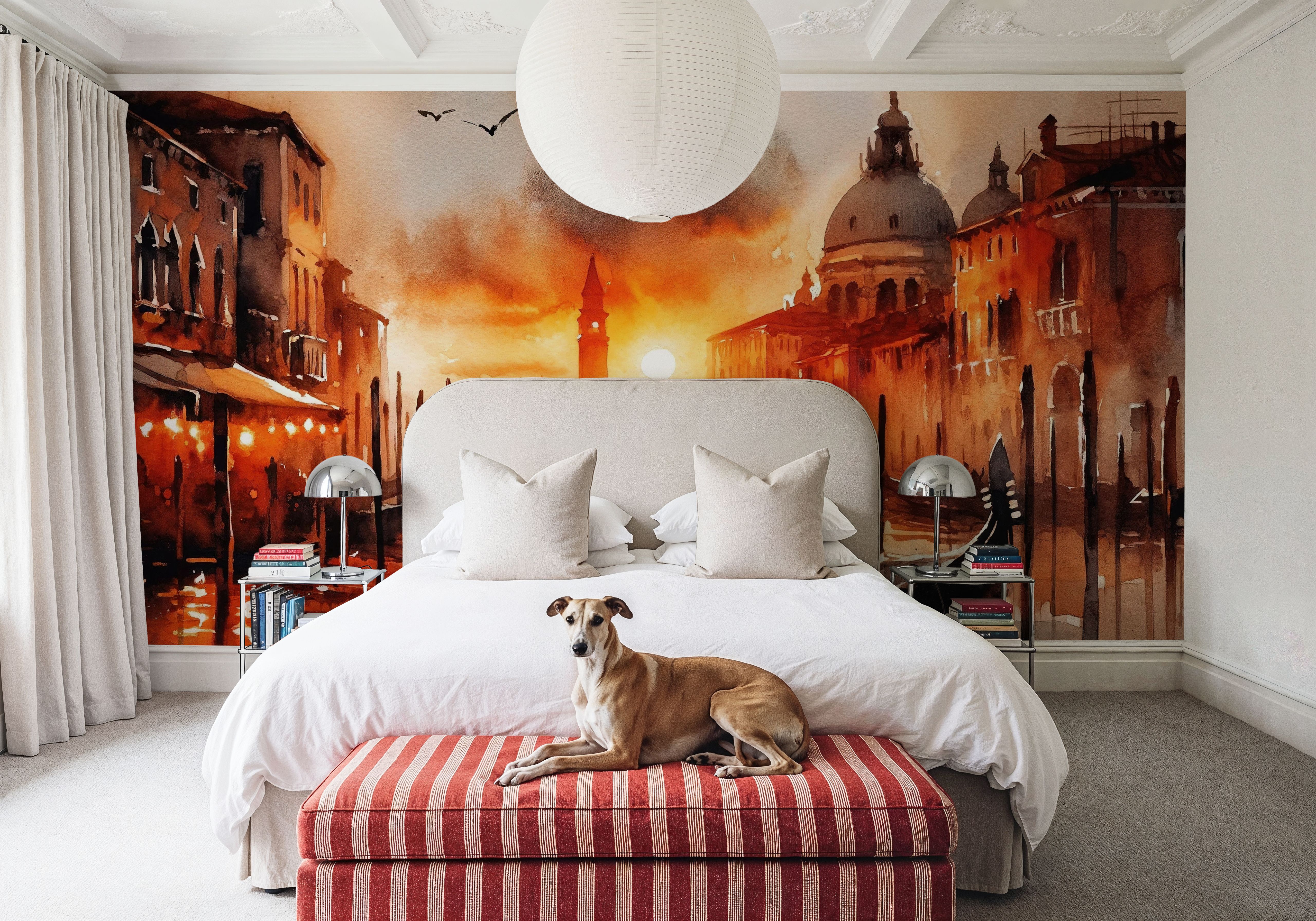 Fiery Sunset Over Venice Canal