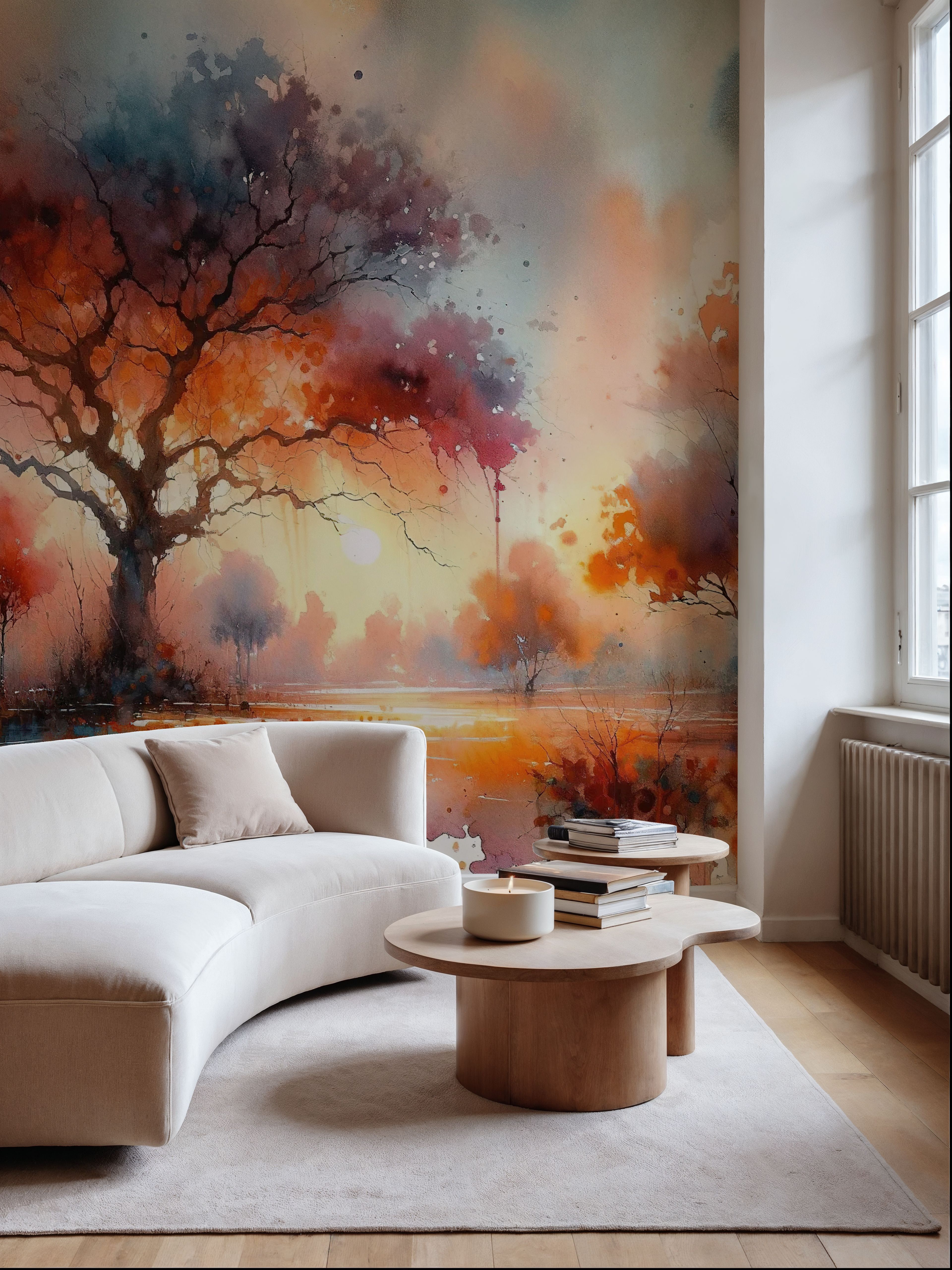 Autumn's Fiery Canopy at Dusk