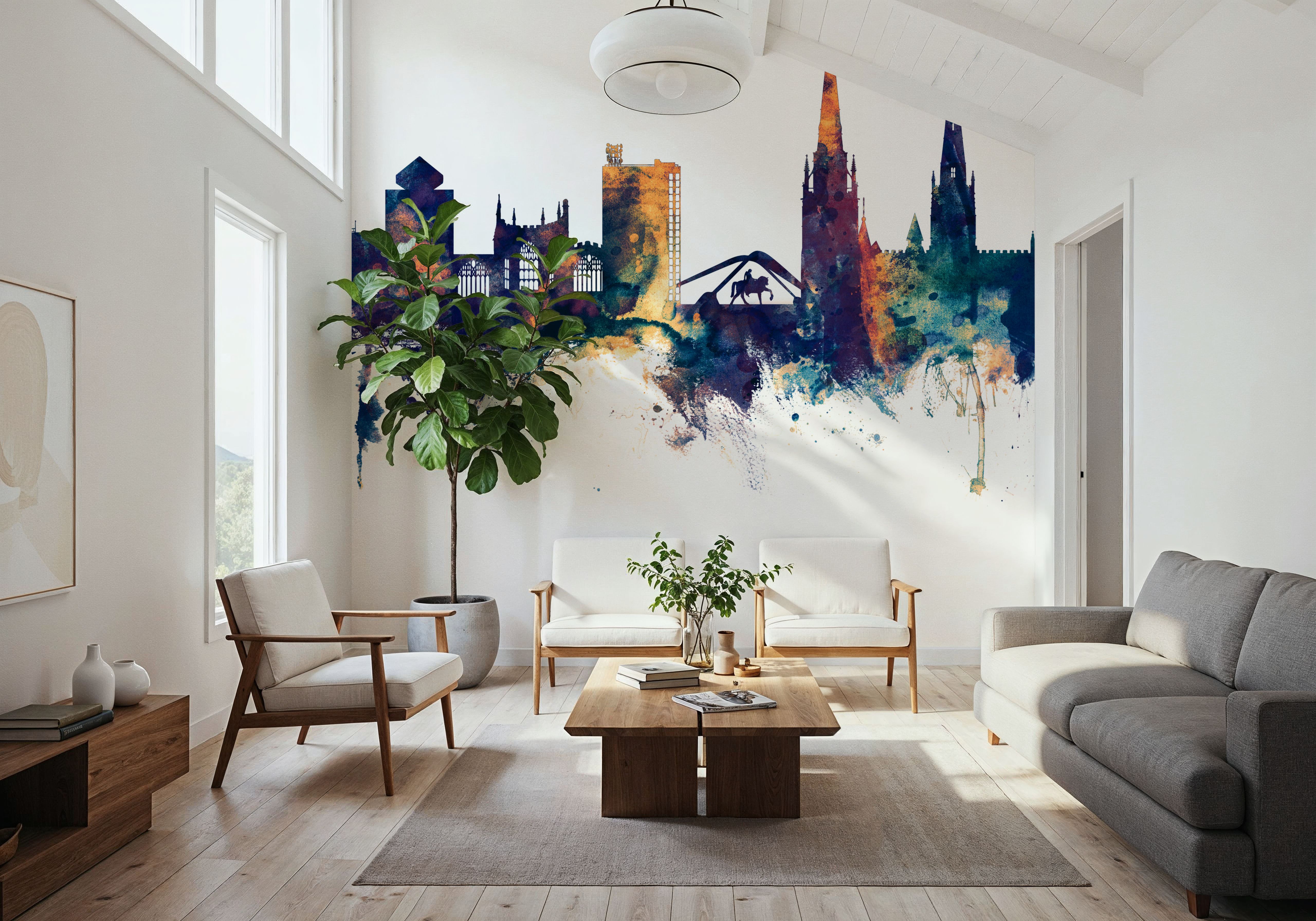 Coventry England Skyline Blue & Bronze