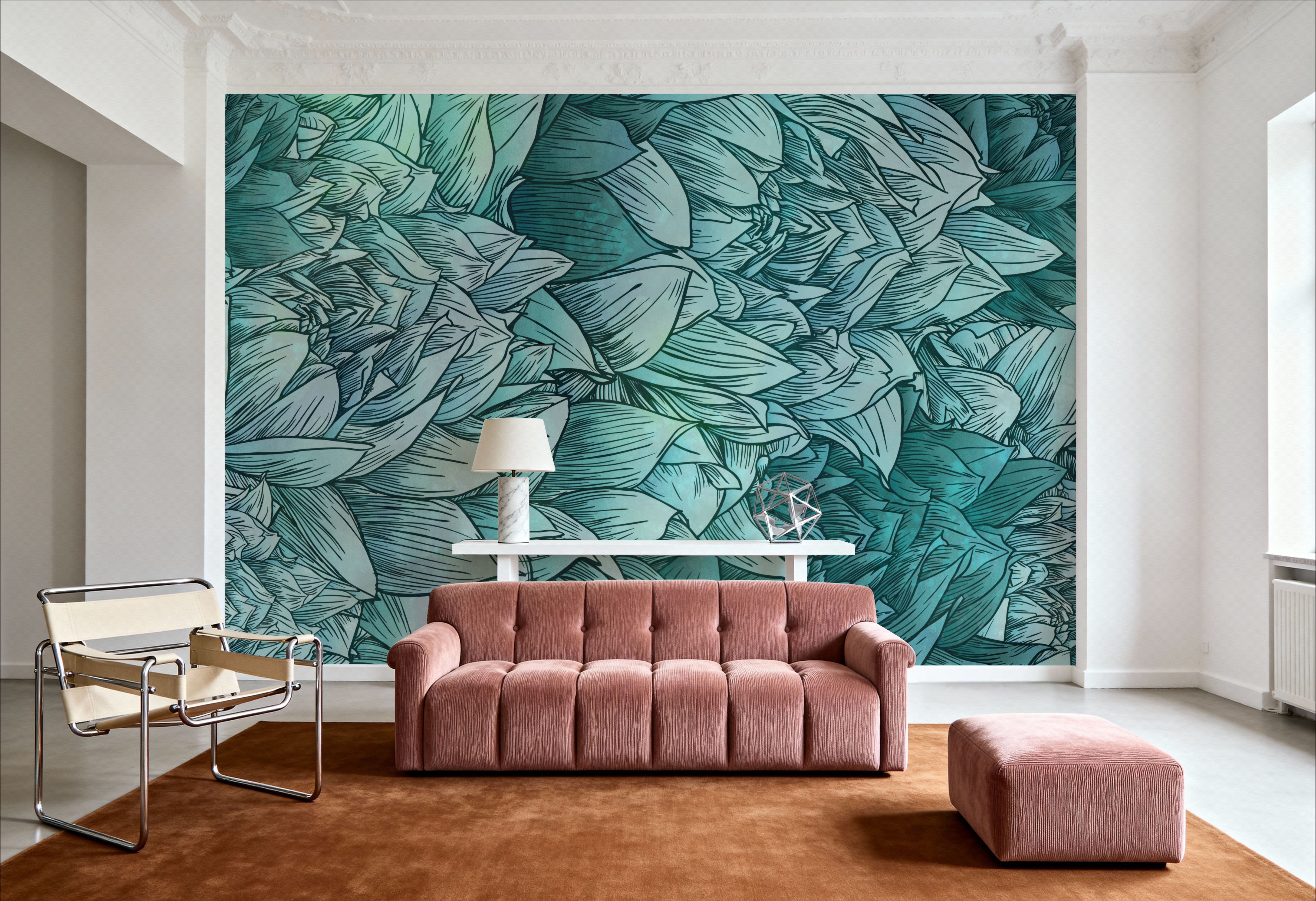 Chasing Dahlia Teal, Wallpaper