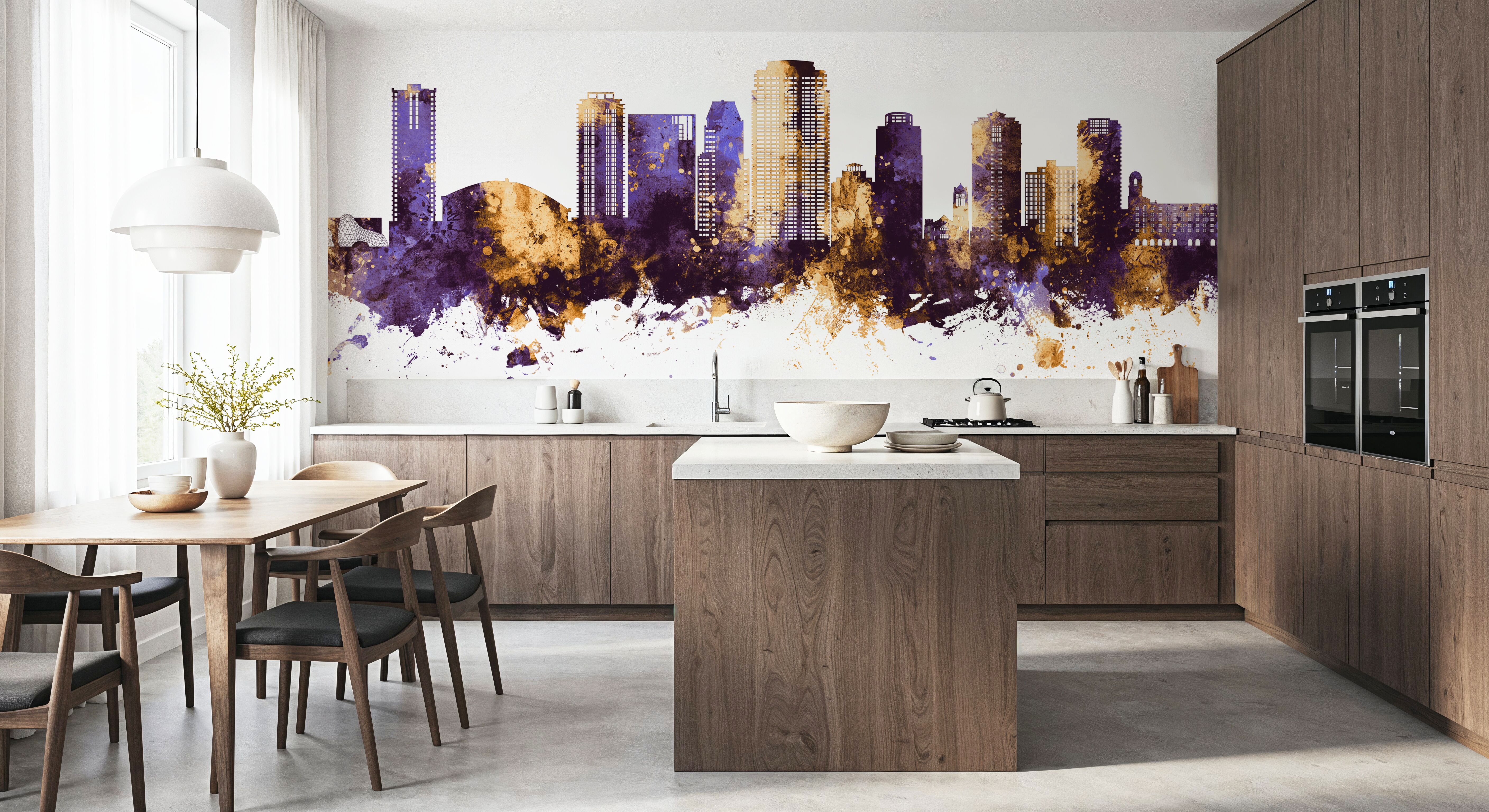 St Petersburg Florida Skyline Purple & Gold