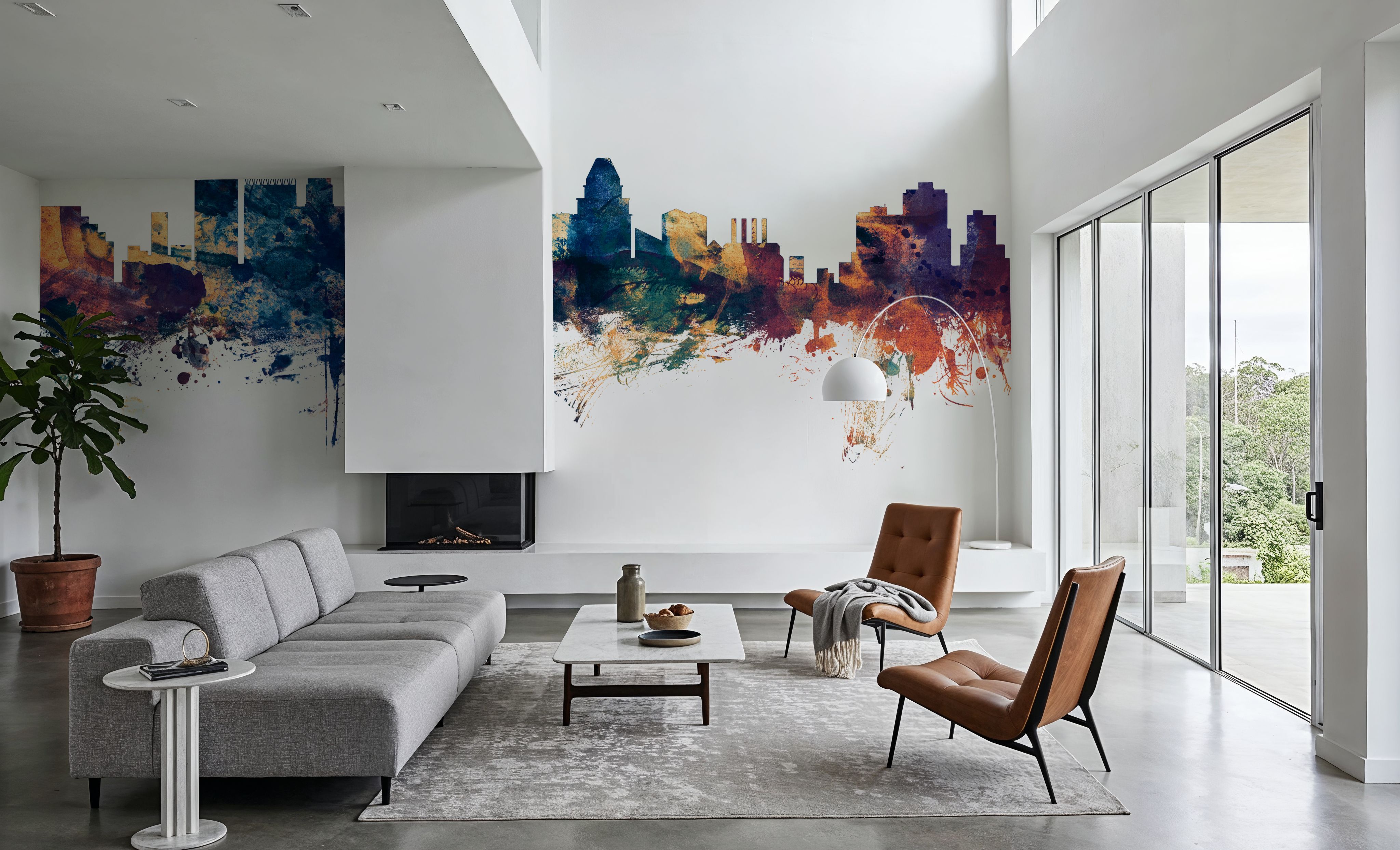 Baltimore Skyline Blue & Bronze