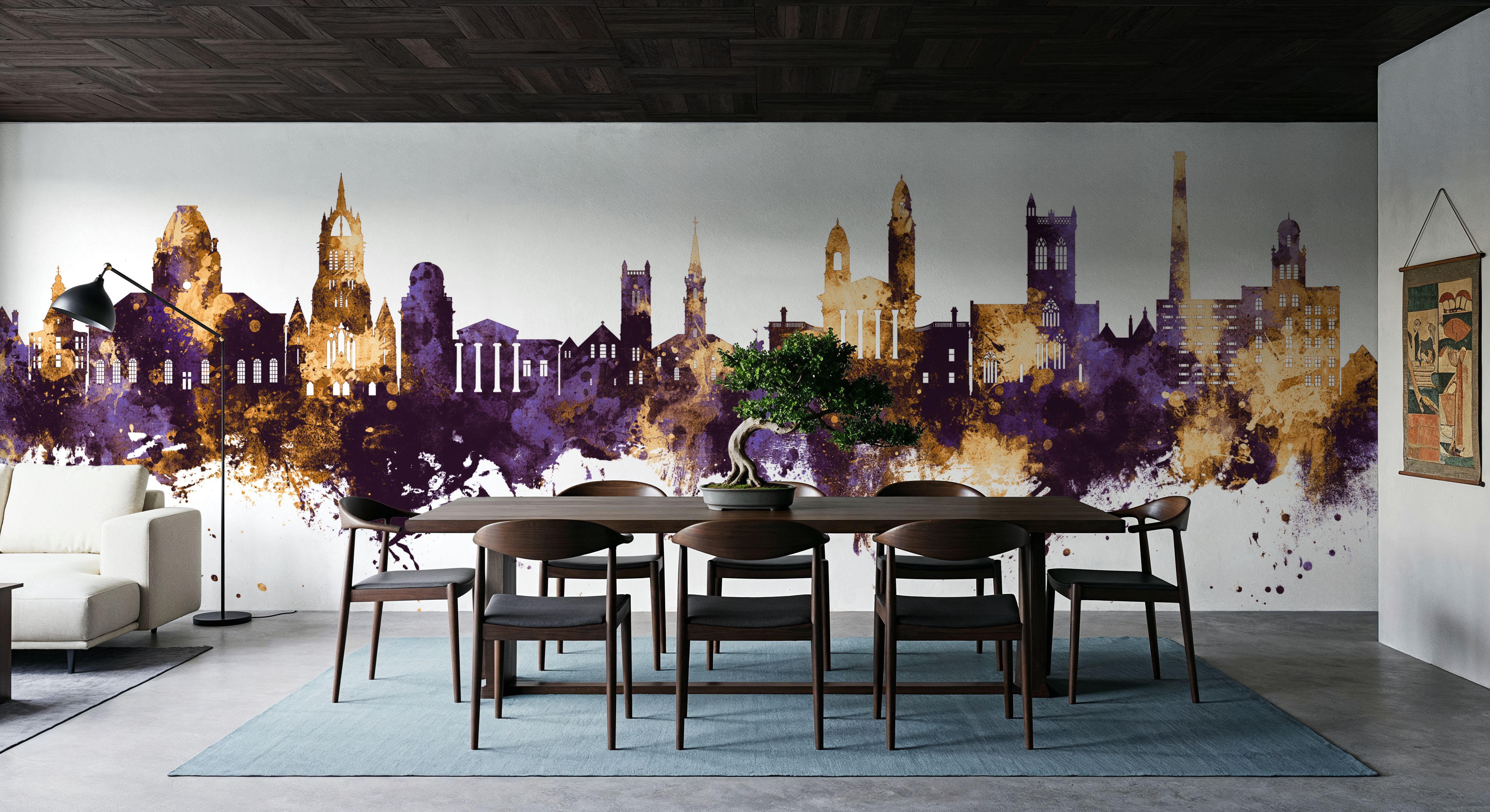 Paisley Skyline Purple & Gold