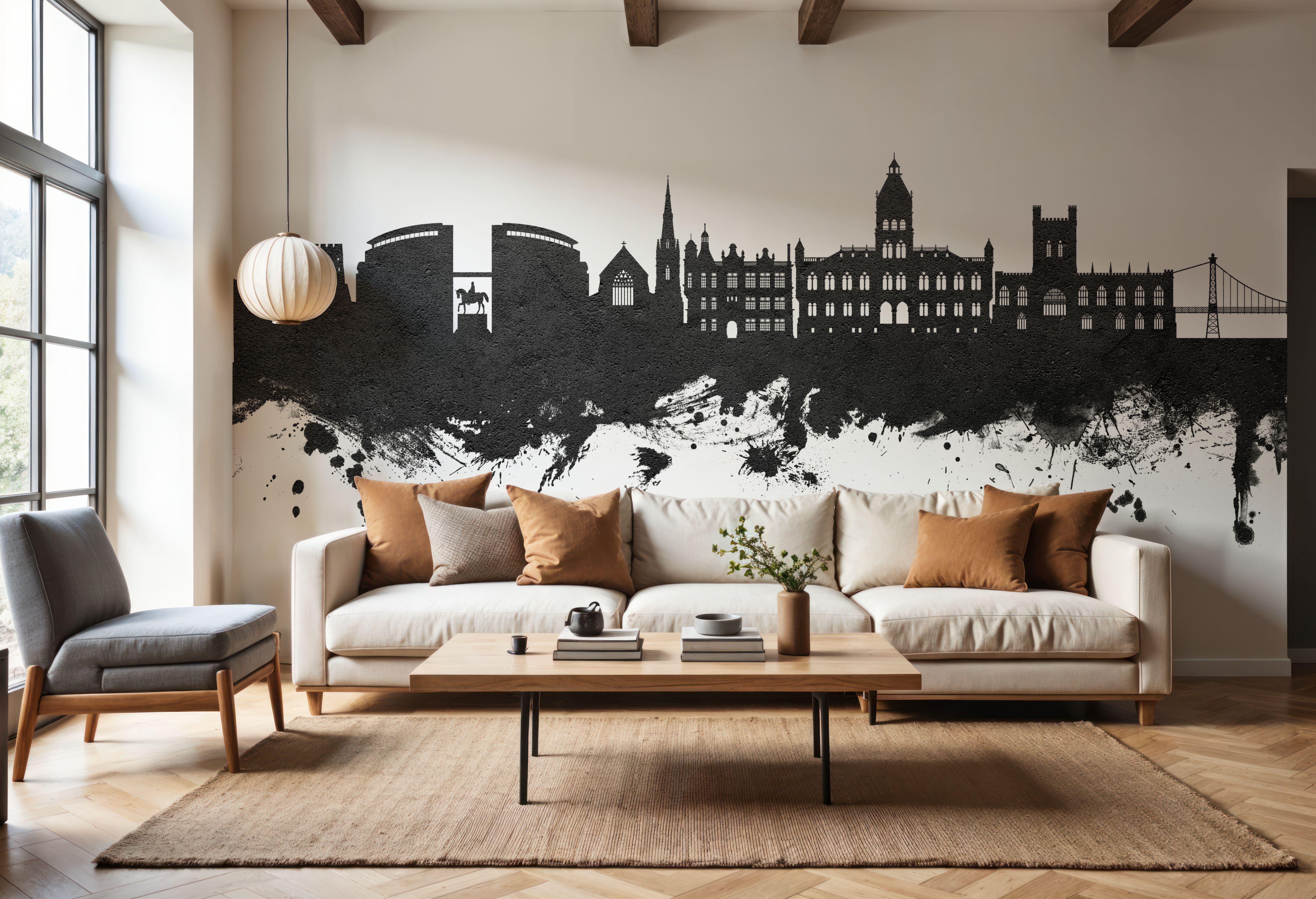 Chester England Skyline Black & White