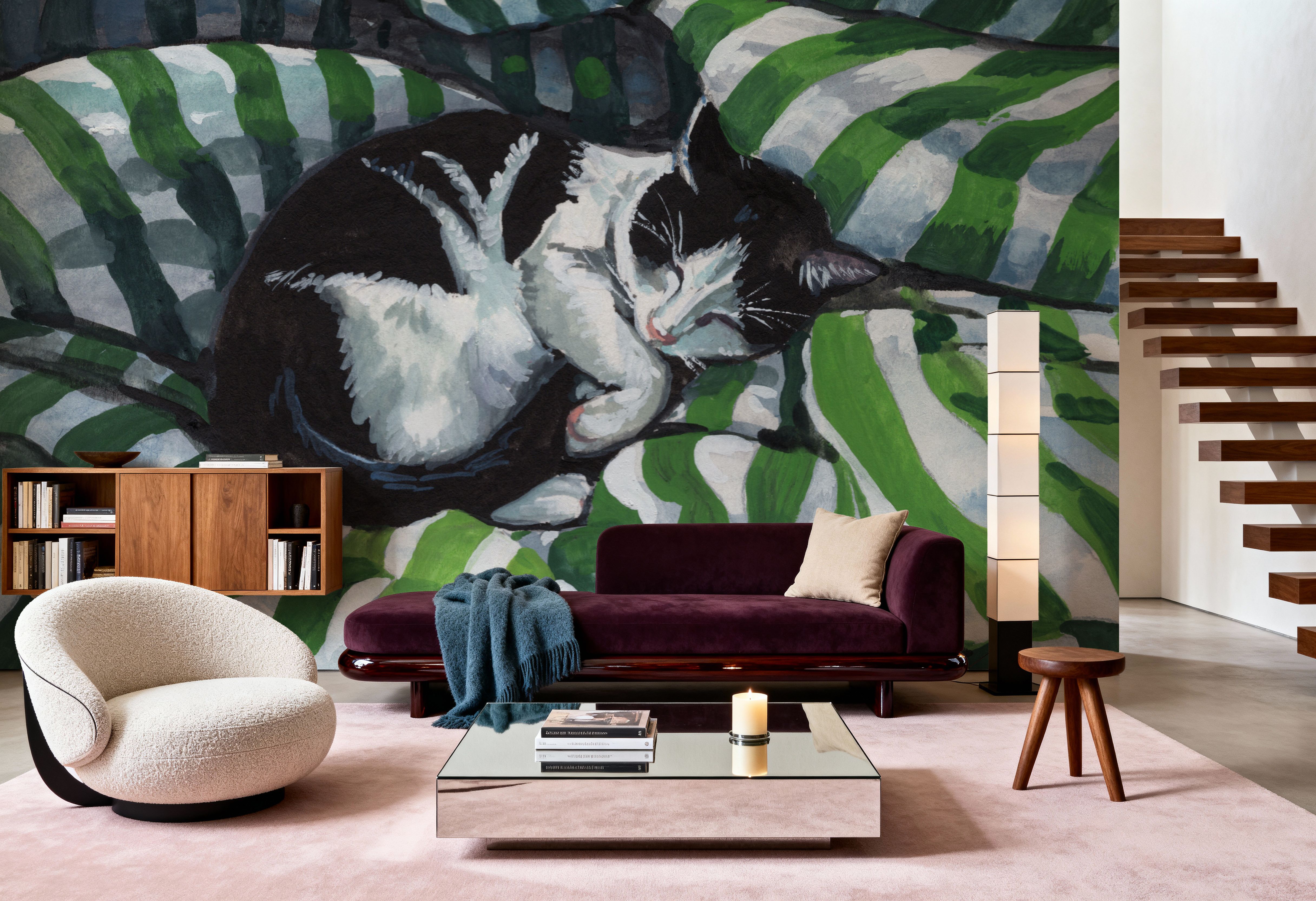 Tuxedo Cat Nap, Tapeten