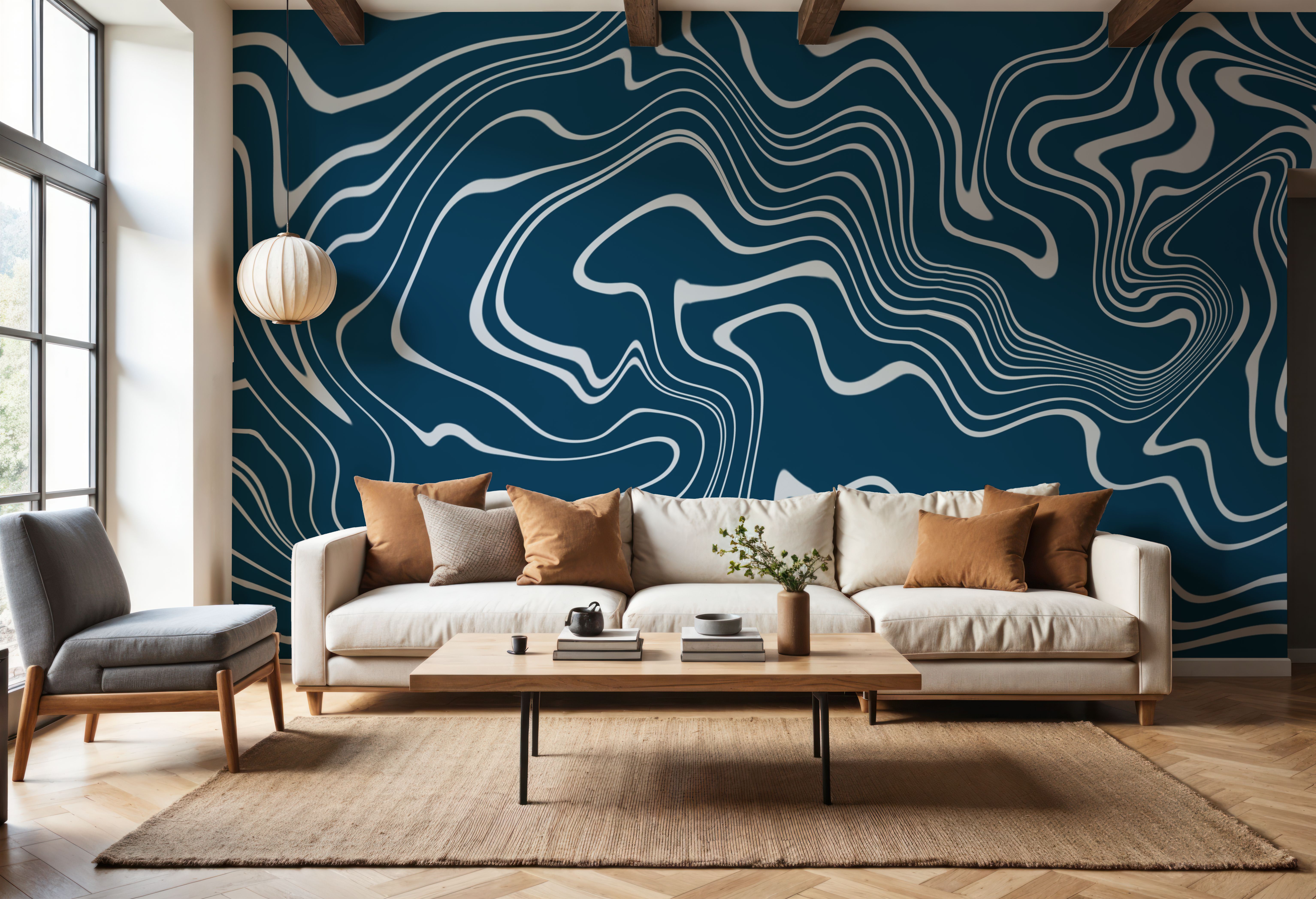 Speedy Swirls, Blue, Wallpaper