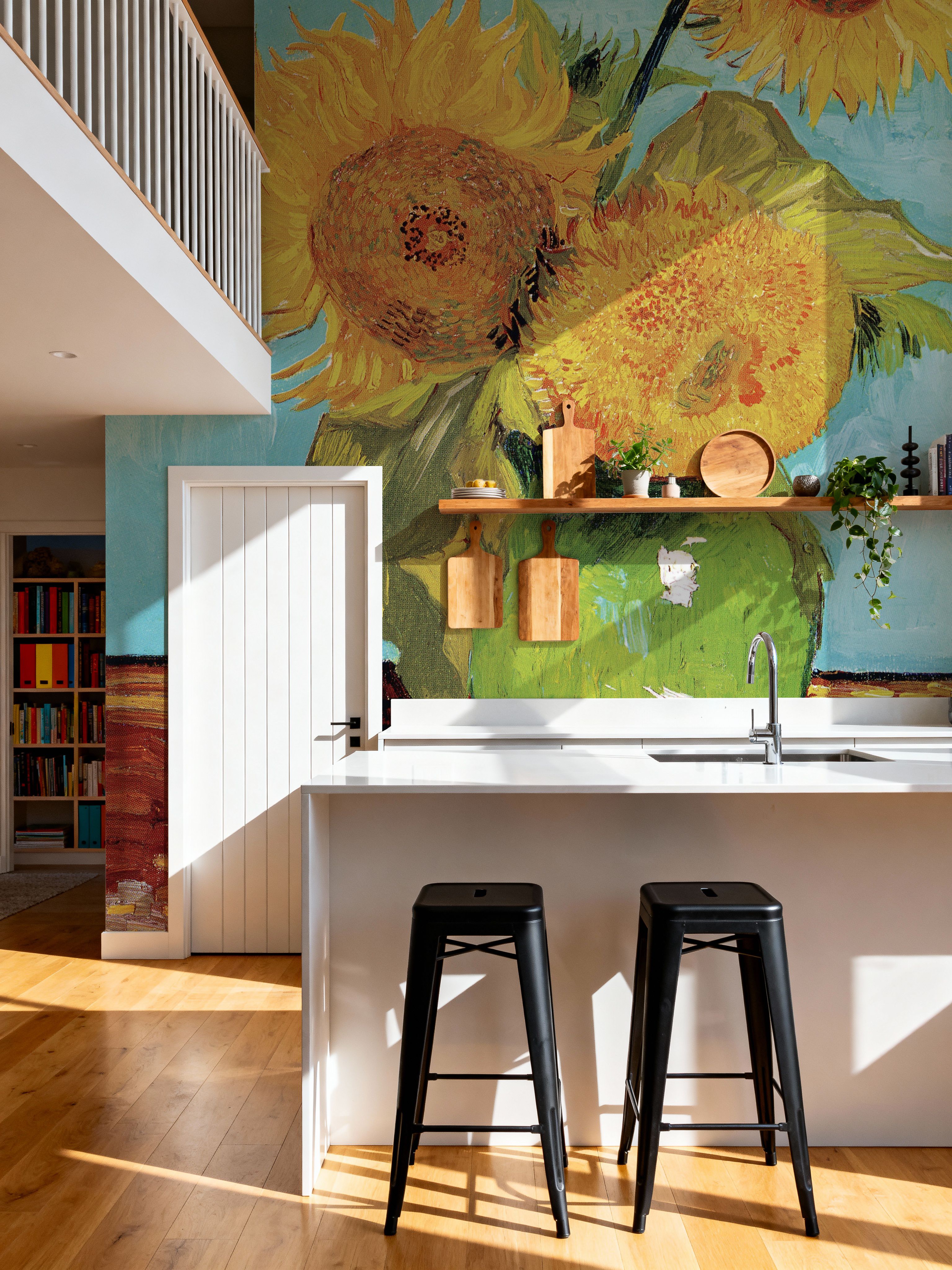 Vase with Three Sunflowers