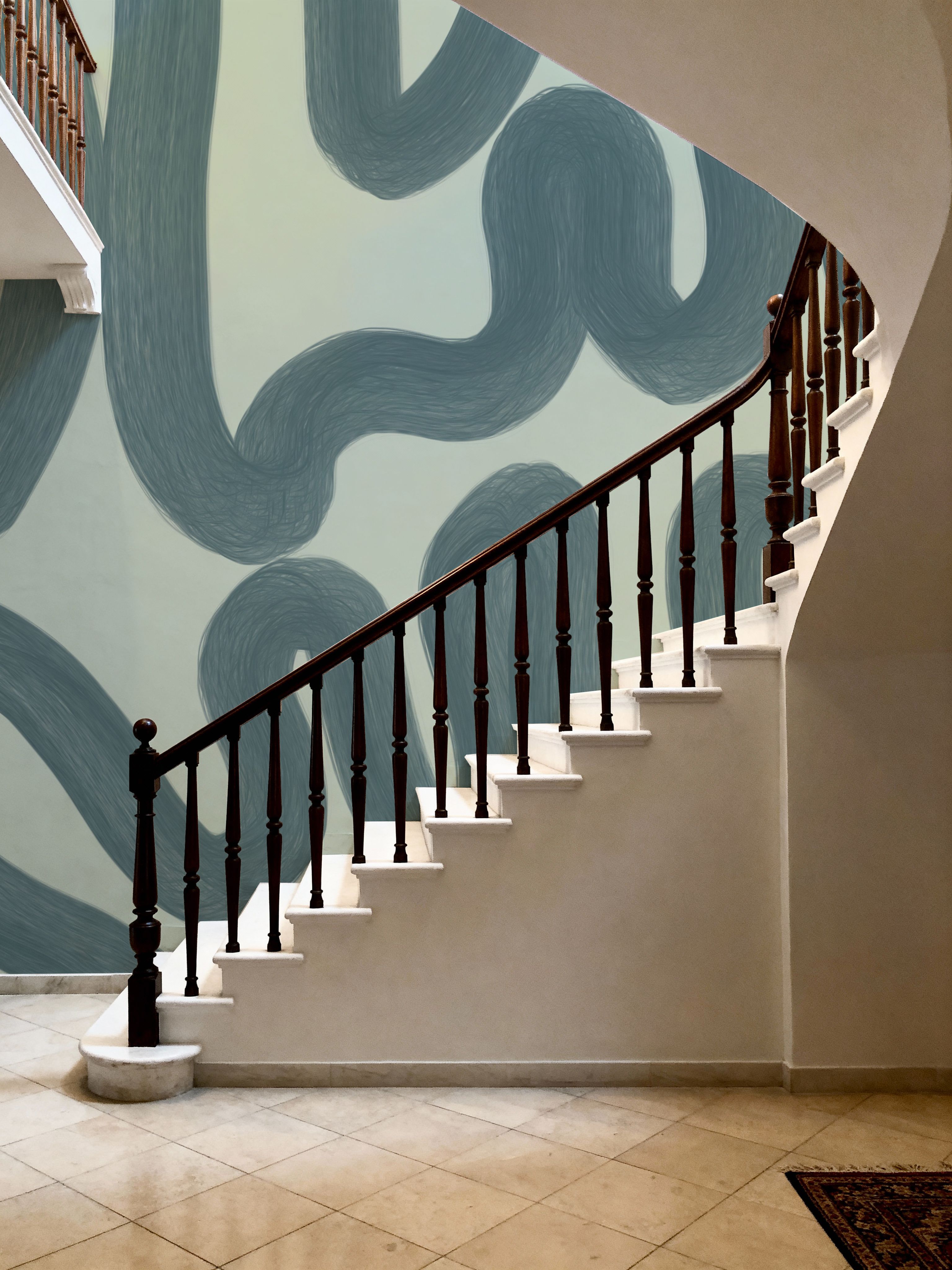 Modern Abstract, Light Teal