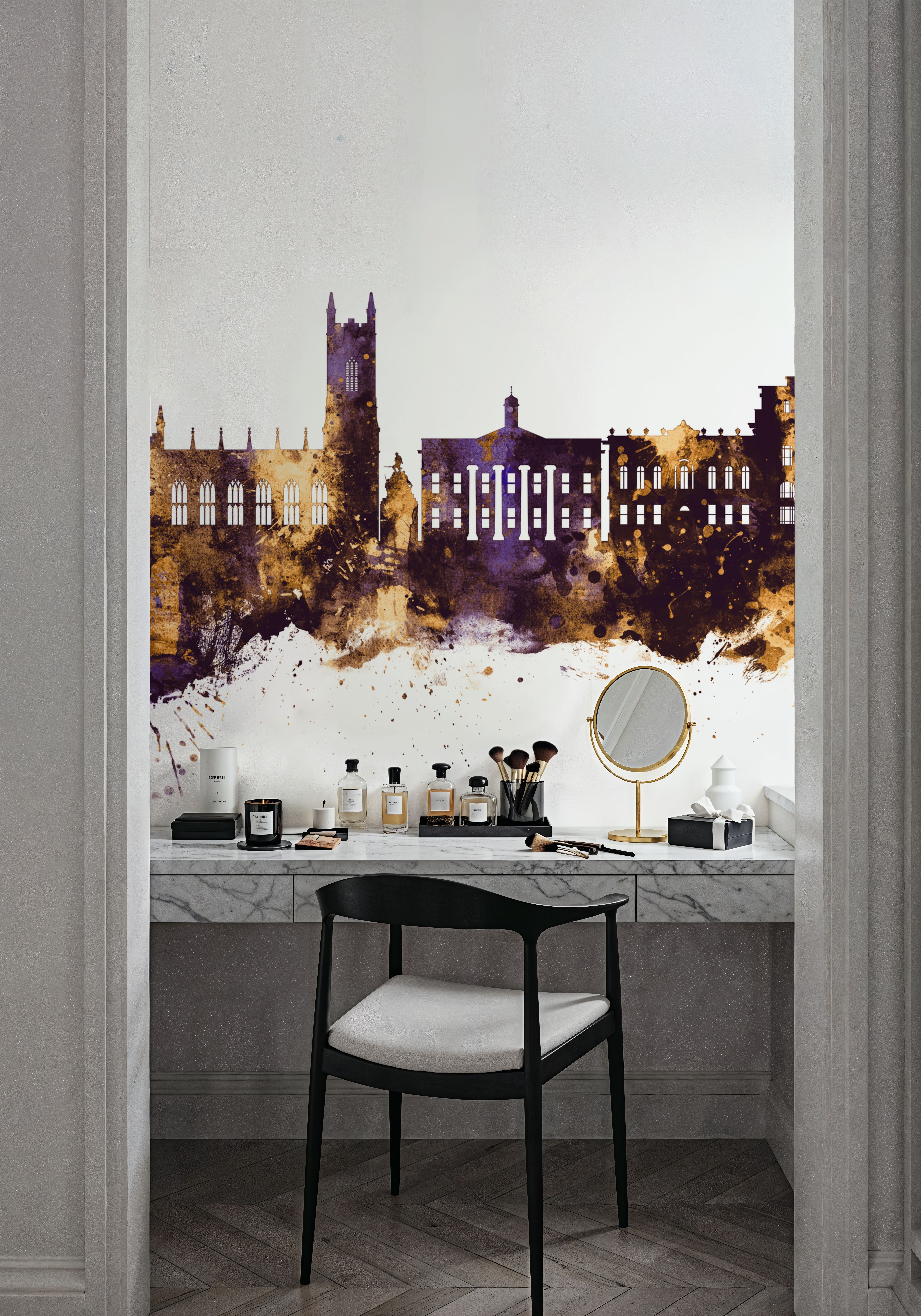 Oldham England Skyline Purple & Gold