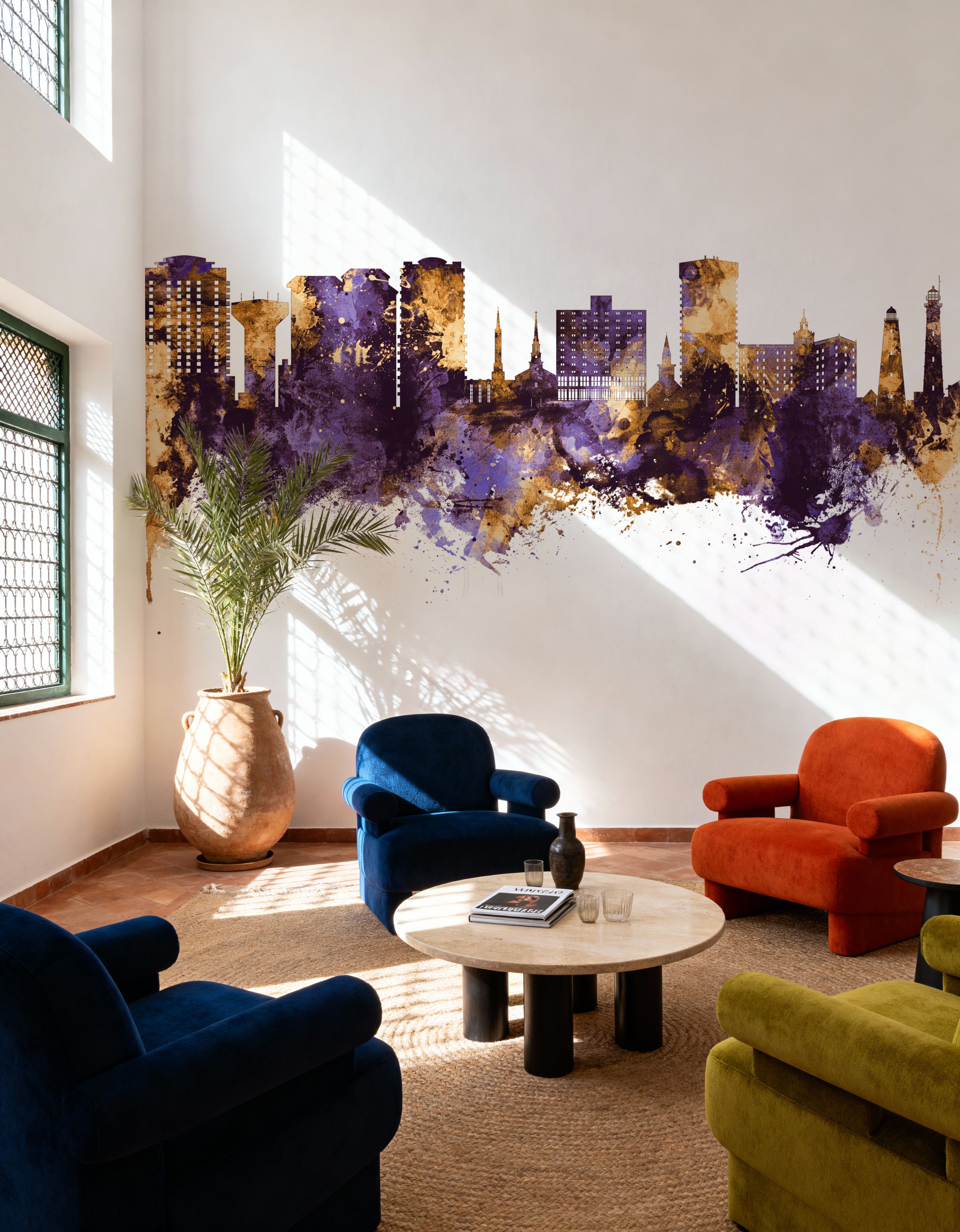 Virginia Beach Skyline Purple & Gold