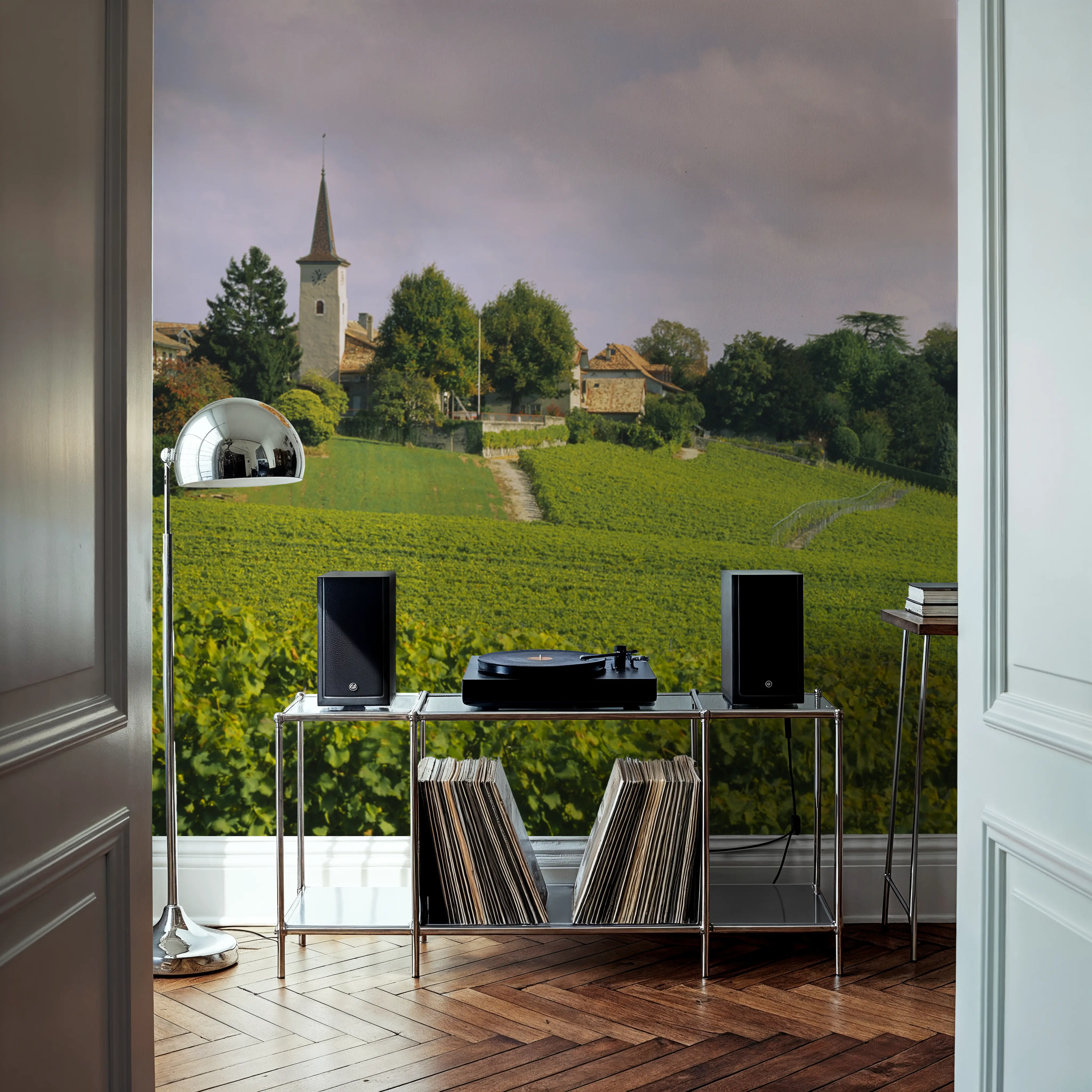 Wall Mural - Vineyard Haven - Foliage Landscapes mural wallpaper - Green - Dining Room - Wallism UK - Peel & Stick or Paste-the-Wall