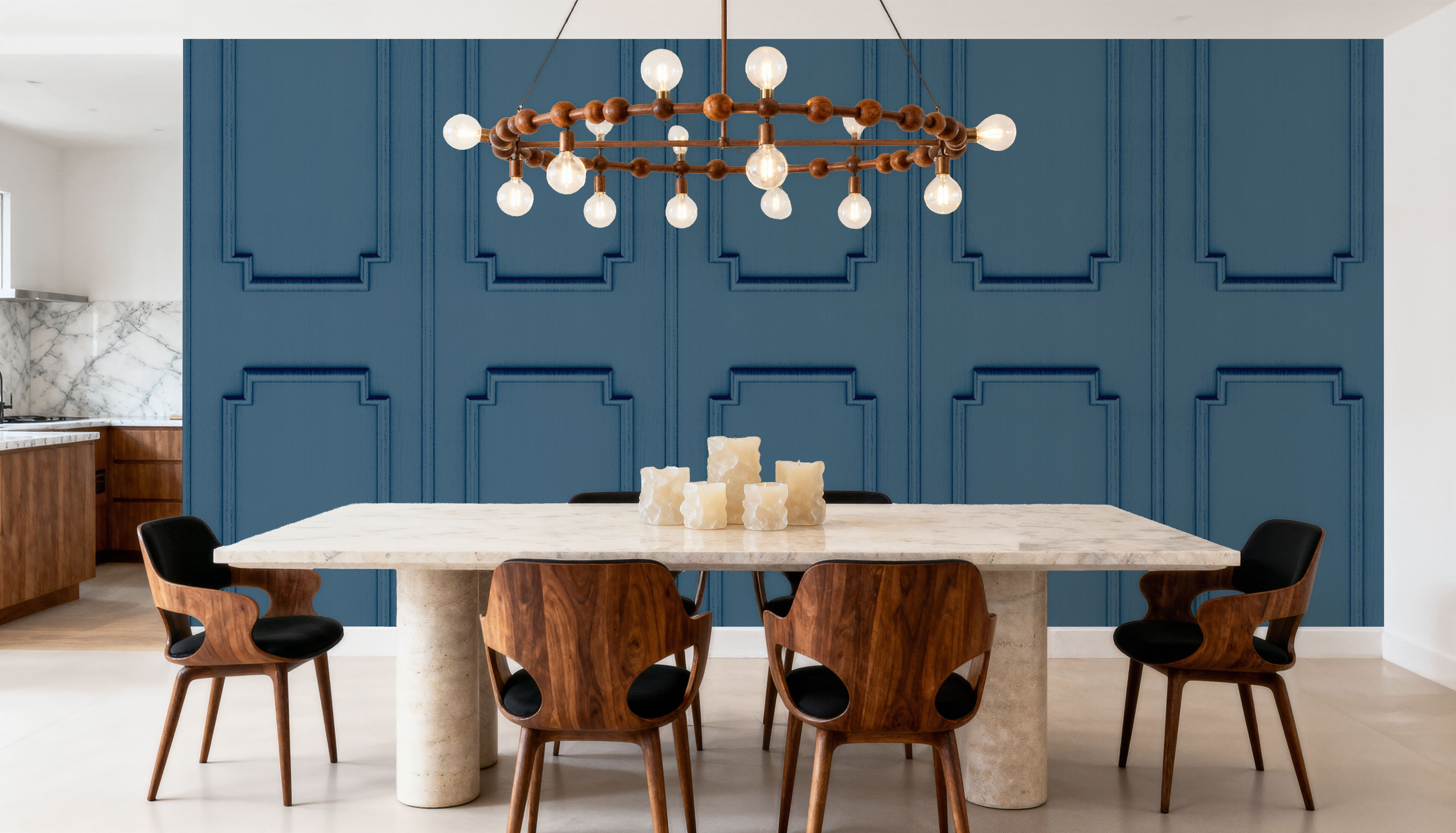 Faux Wall Panel Moulding, Sky Blue